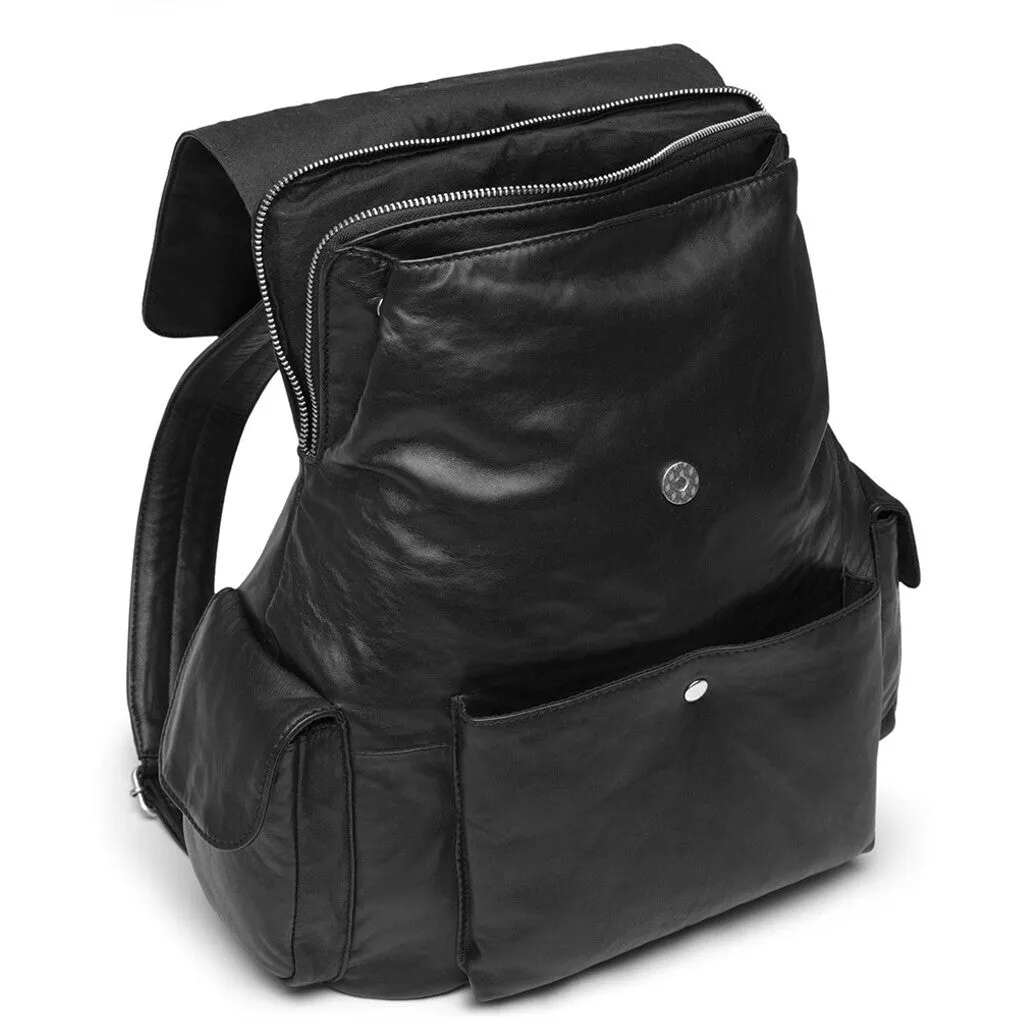 Cool backpack in soft leather quality / 16024 - Black (Nero)