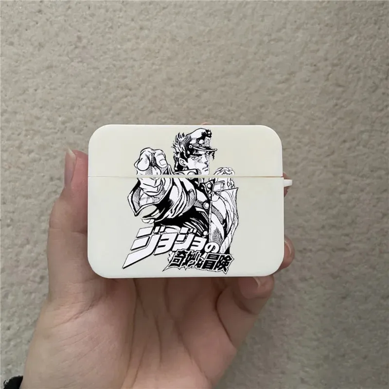 Cool Japanese Anime Bizarre Adventure Case for AirPods Pro 3 2 1 Cute Box Wireless Bluetooth Earphone Box Cover