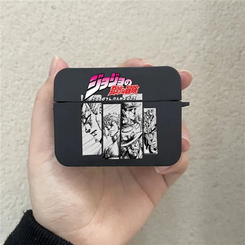 Cool Japanese Anime Bizarre Adventure Case for AirPods Pro 3 2 1 Cute Box Wireless Bluetooth Earphone Box Cover