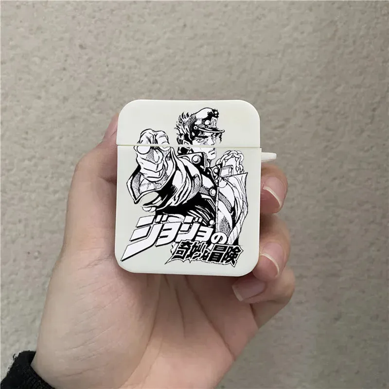 Cool Japanese Anime Bizarre Adventure Case for AirPods Pro 3 2 1 Cute Box Wireless Bluetooth Earphone Box Cover