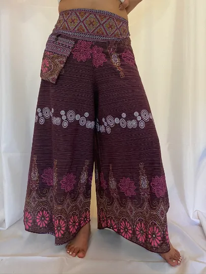 Cotton Harem Pants, Wide Open Leg Pants, Yoga Pants, Boho Pants, Festival Fashion, Printed Cotton Stylish Pants, Thai Elephant Pants, Hippie Pant