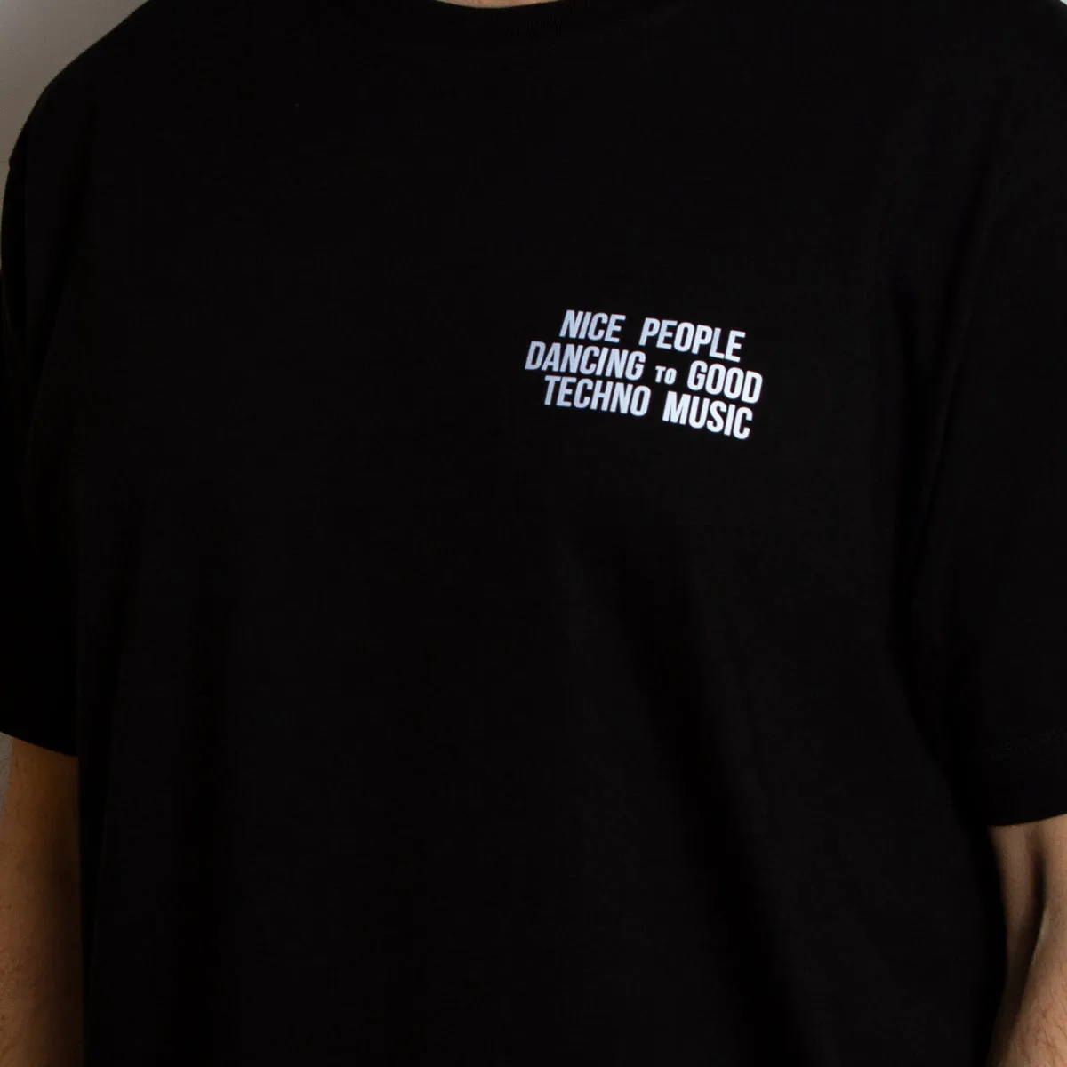 Crest Reflective Peoples Techno - Tshirt - Black