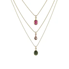 Delicate Gold Gemstone Necklace