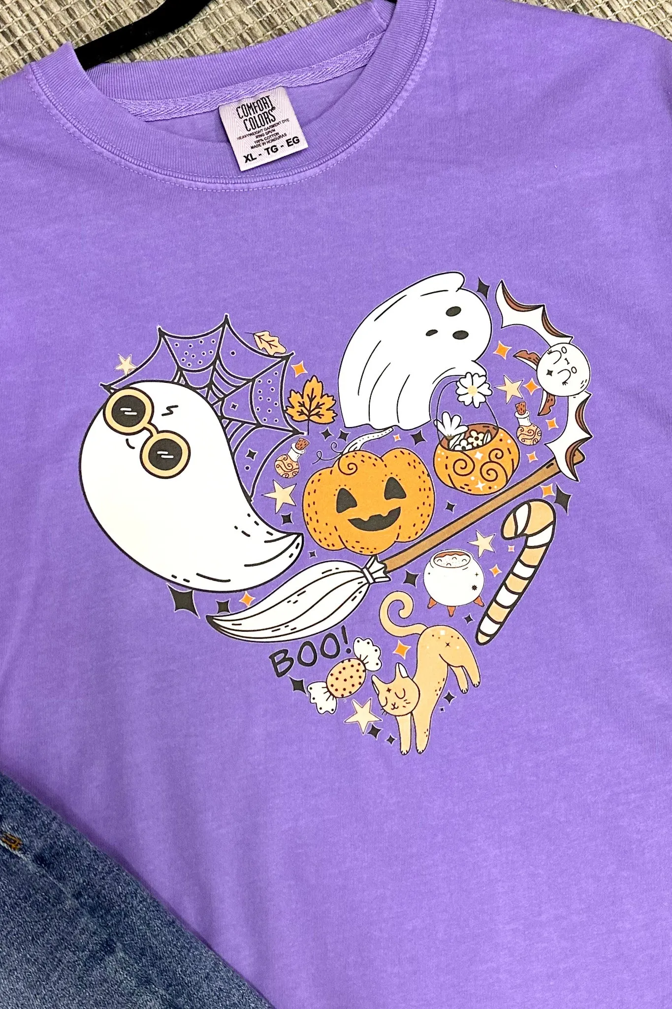 Fall Things Heart Graphic Tee, Violet