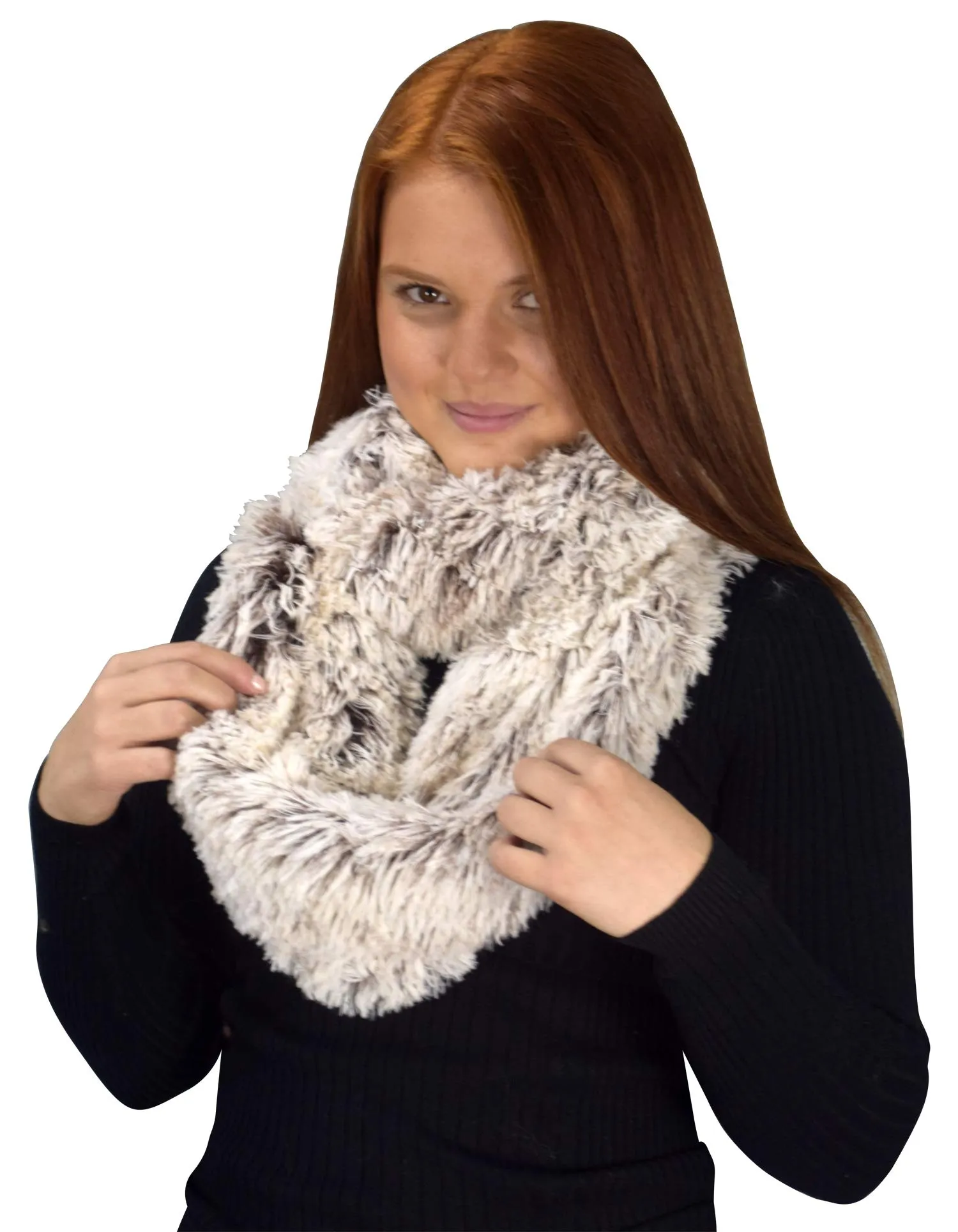 Faux Fur Warm Soft Thick Infinity Loop Circle Scarves Neck Warmers