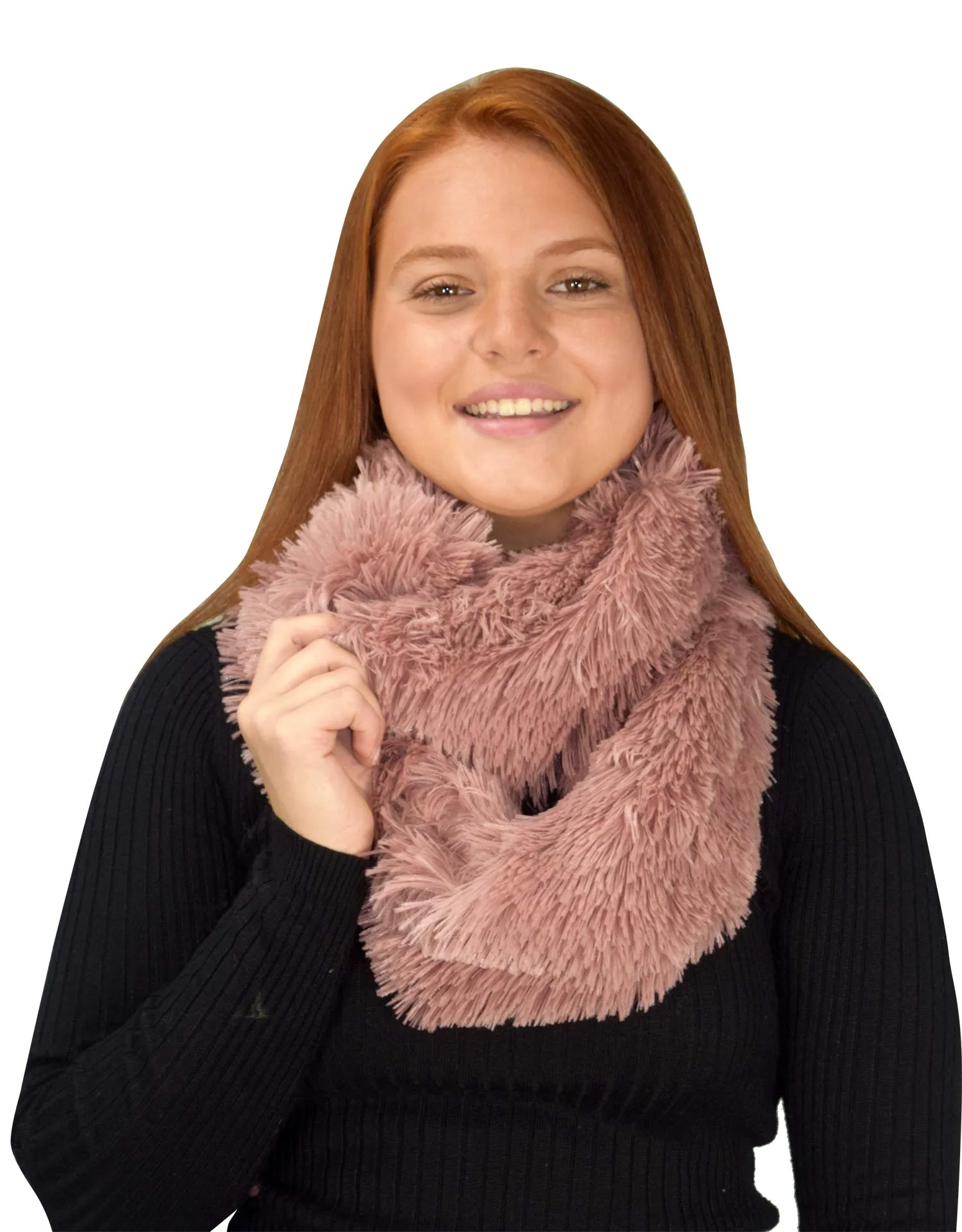 Faux Fur Warm Soft Thick Infinity Loop Circle Scarves Neck Warmers