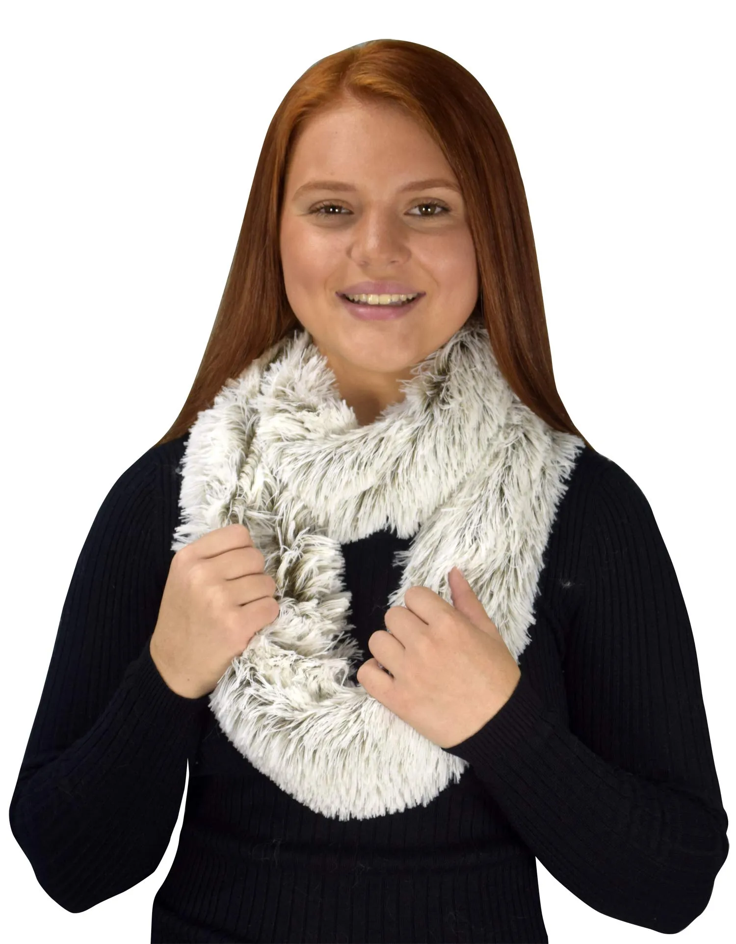 Faux Fur Warm Soft Thick Infinity Loop Circle Scarves Neck Warmers