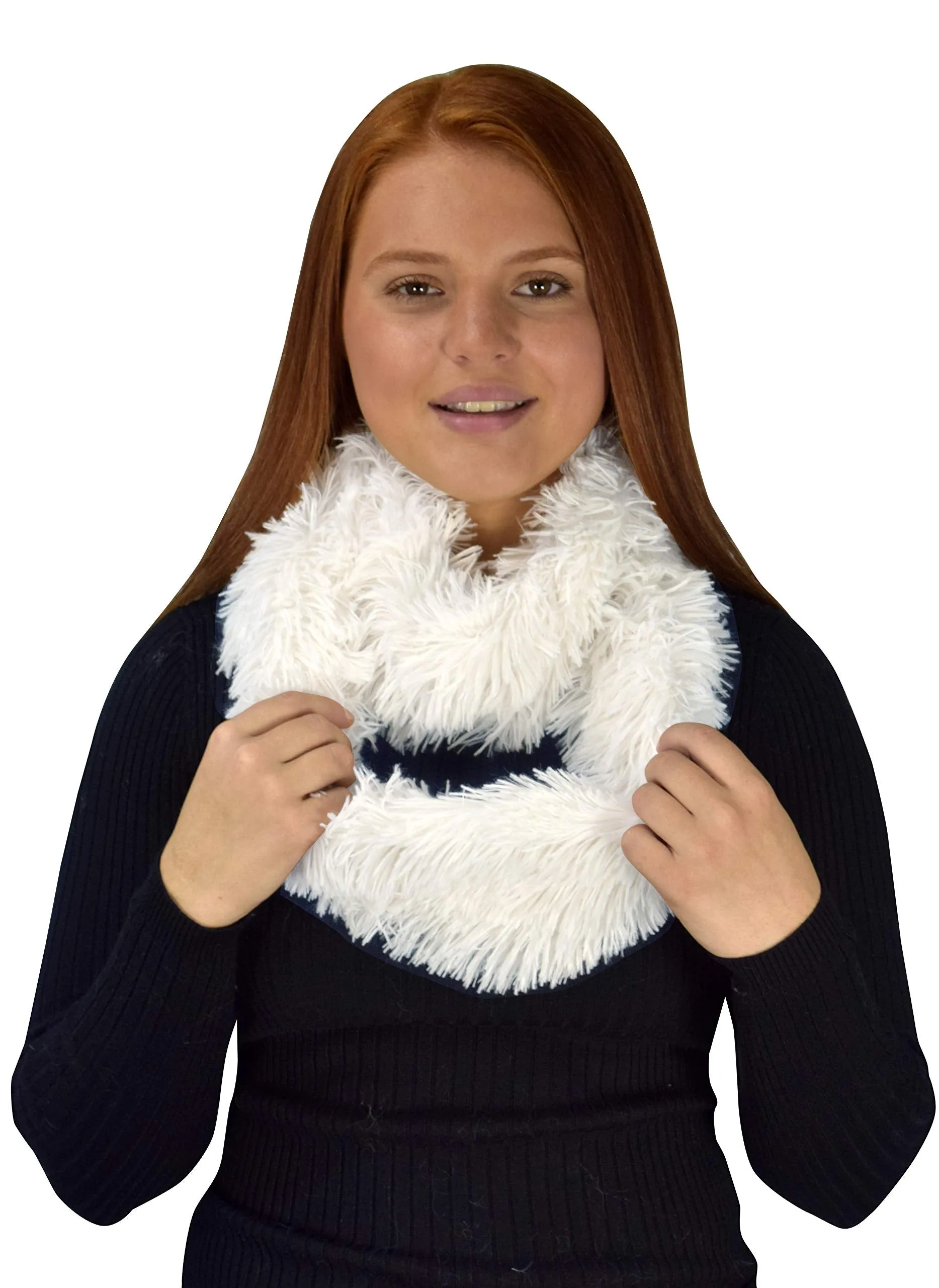 Faux Fur Warm Soft Thick Infinity Loop Circle Scarves Neck Warmers