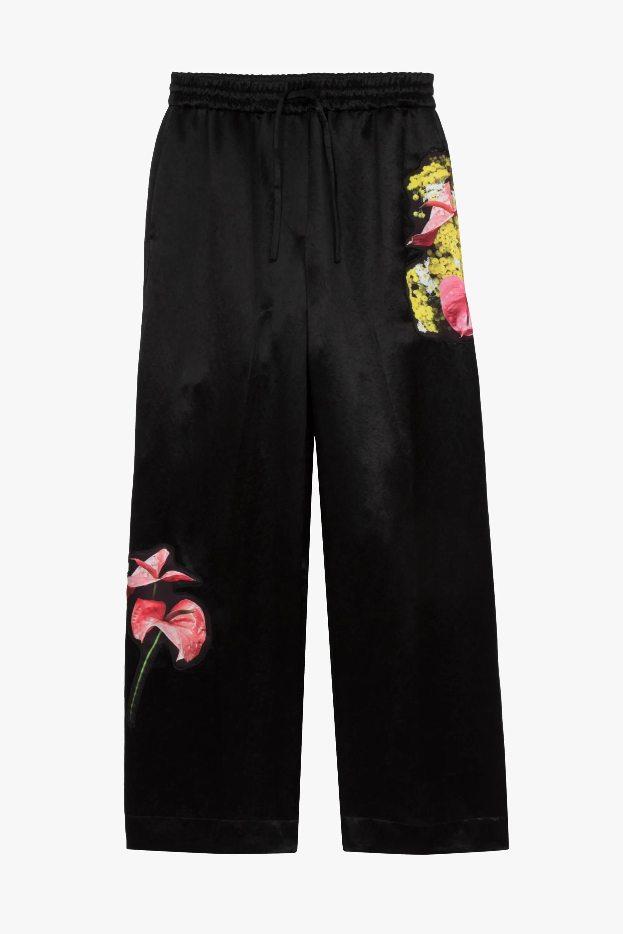 Floral Bouquet Appliqué Pajama Trousers