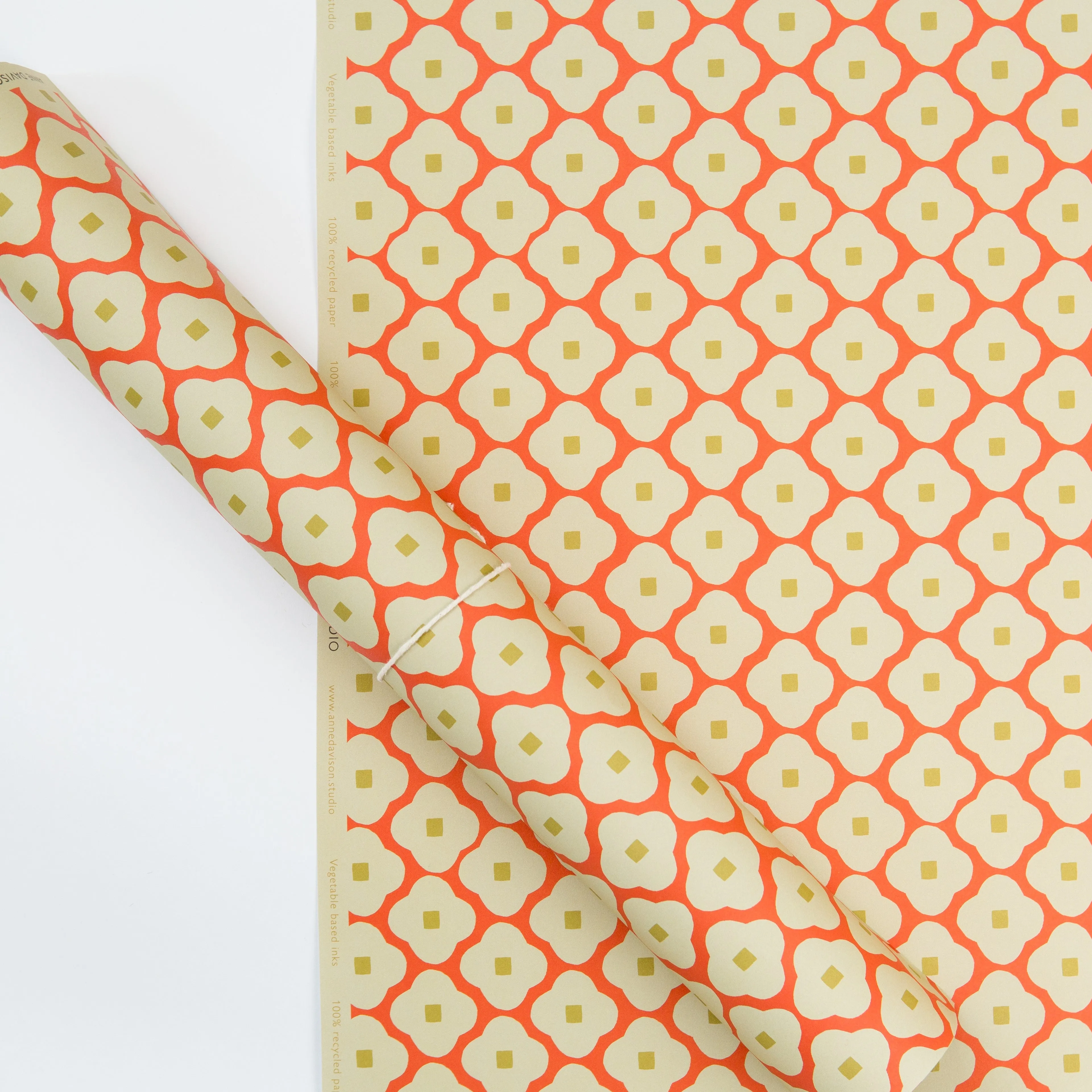 Flower Wrapping Paper - Orange