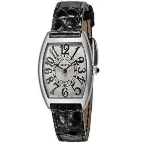 FRANCK MULLER CINTREES CURVEX BLACK LEATHER WOMEN WATCH 1752QZREL-SLV-BLK-EN