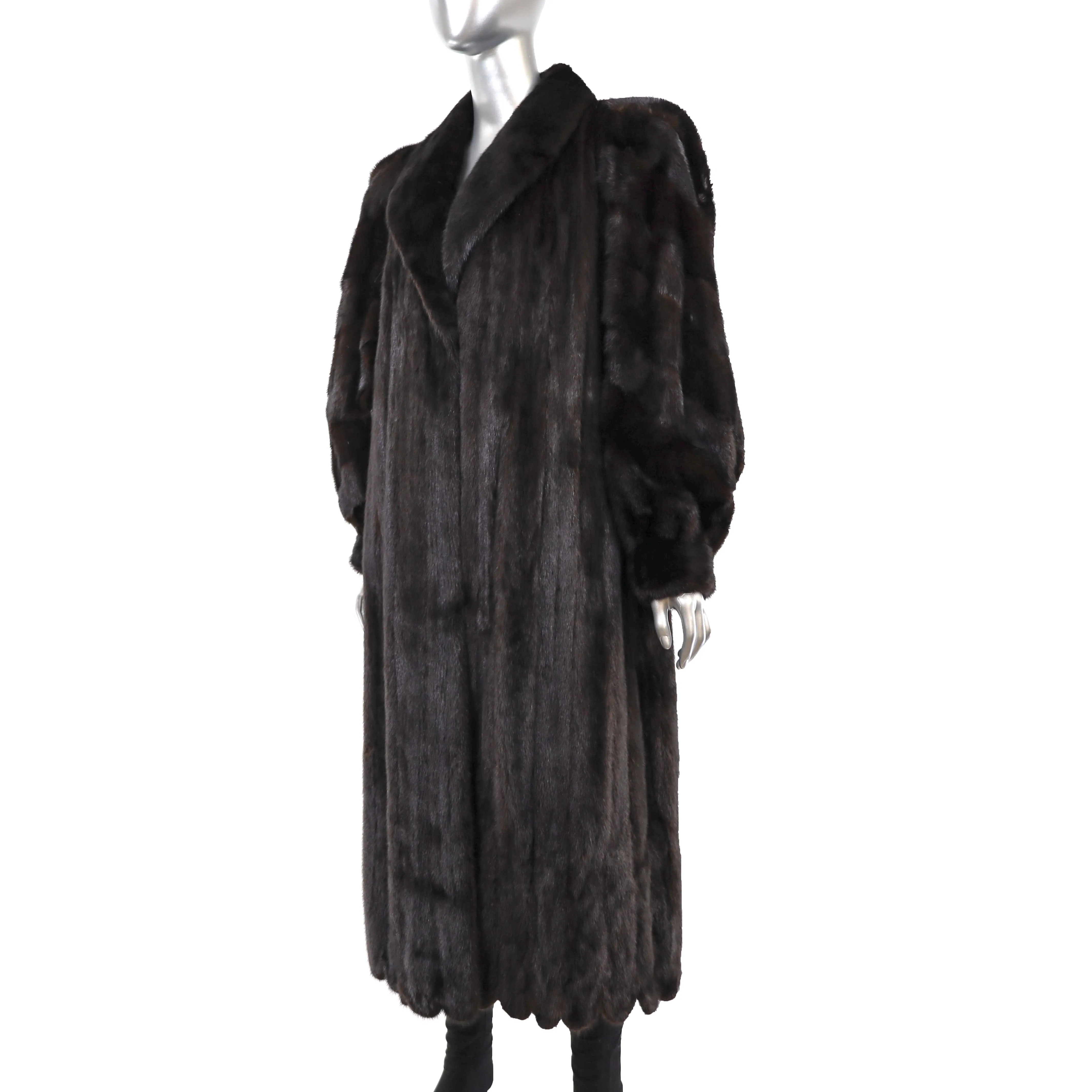 Full Length Mahogany Mink Coat- Size L