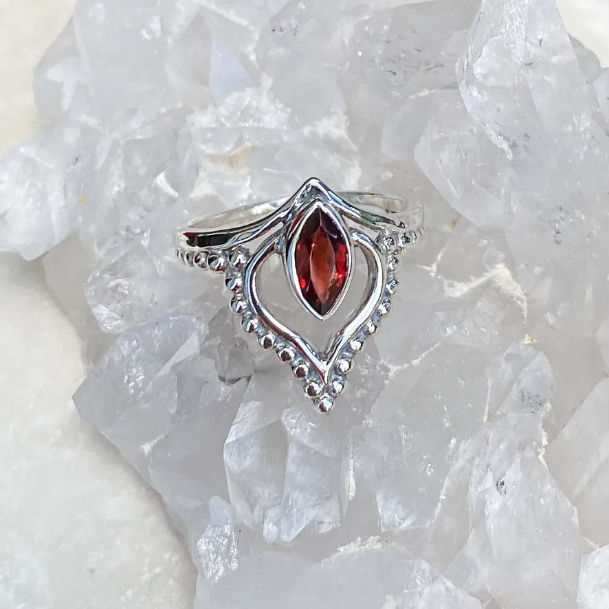 Garnet Marquise Aria Ring