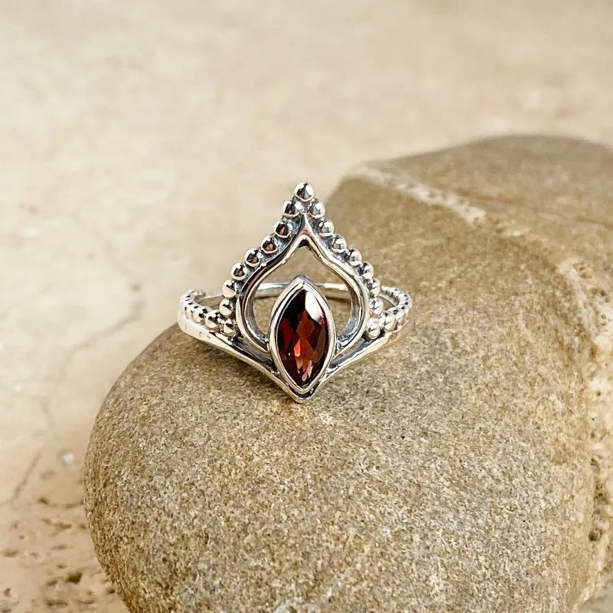 Garnet Marquise Aria Ring