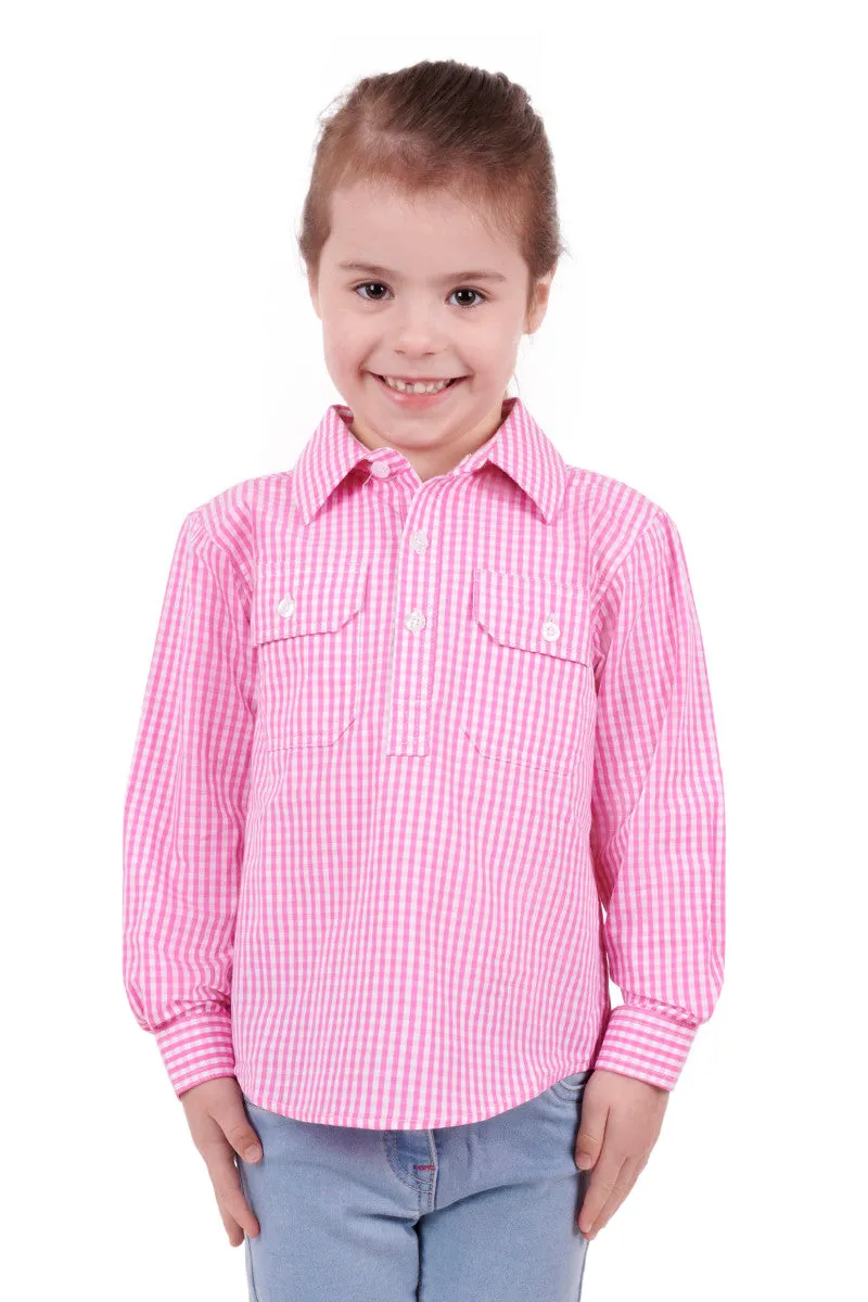 Girls Hard Slog Luvenia 1/2 Placket Long Sleeve Shirt