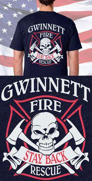 Gwinnett Fire Department Skull and Ax Back Design