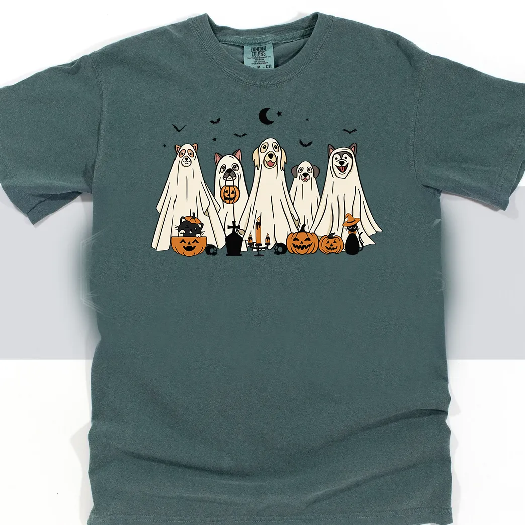 Halloween Dogs Graphic Tee, Blue Spruce