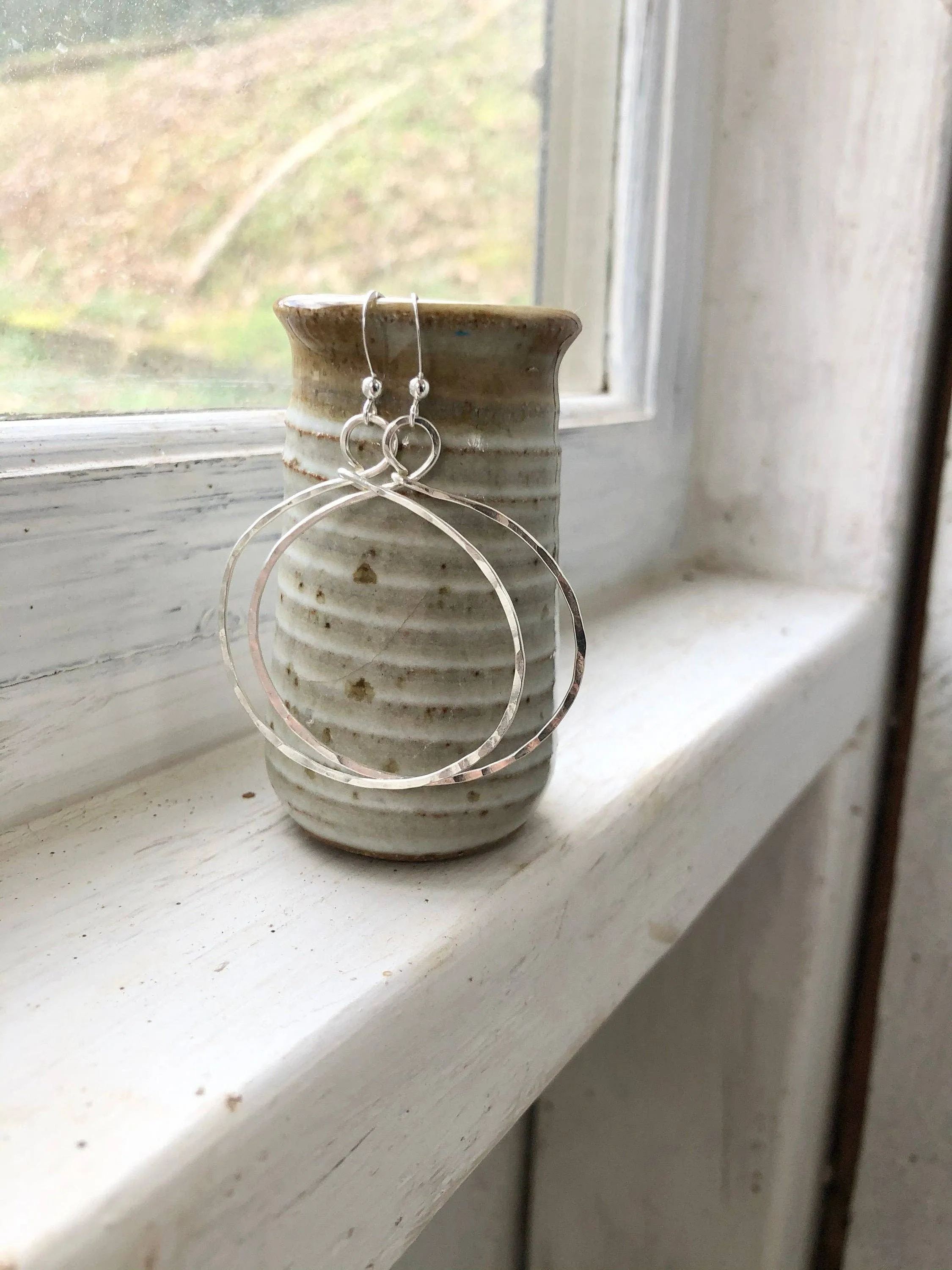 Hammered Hoop Earrings