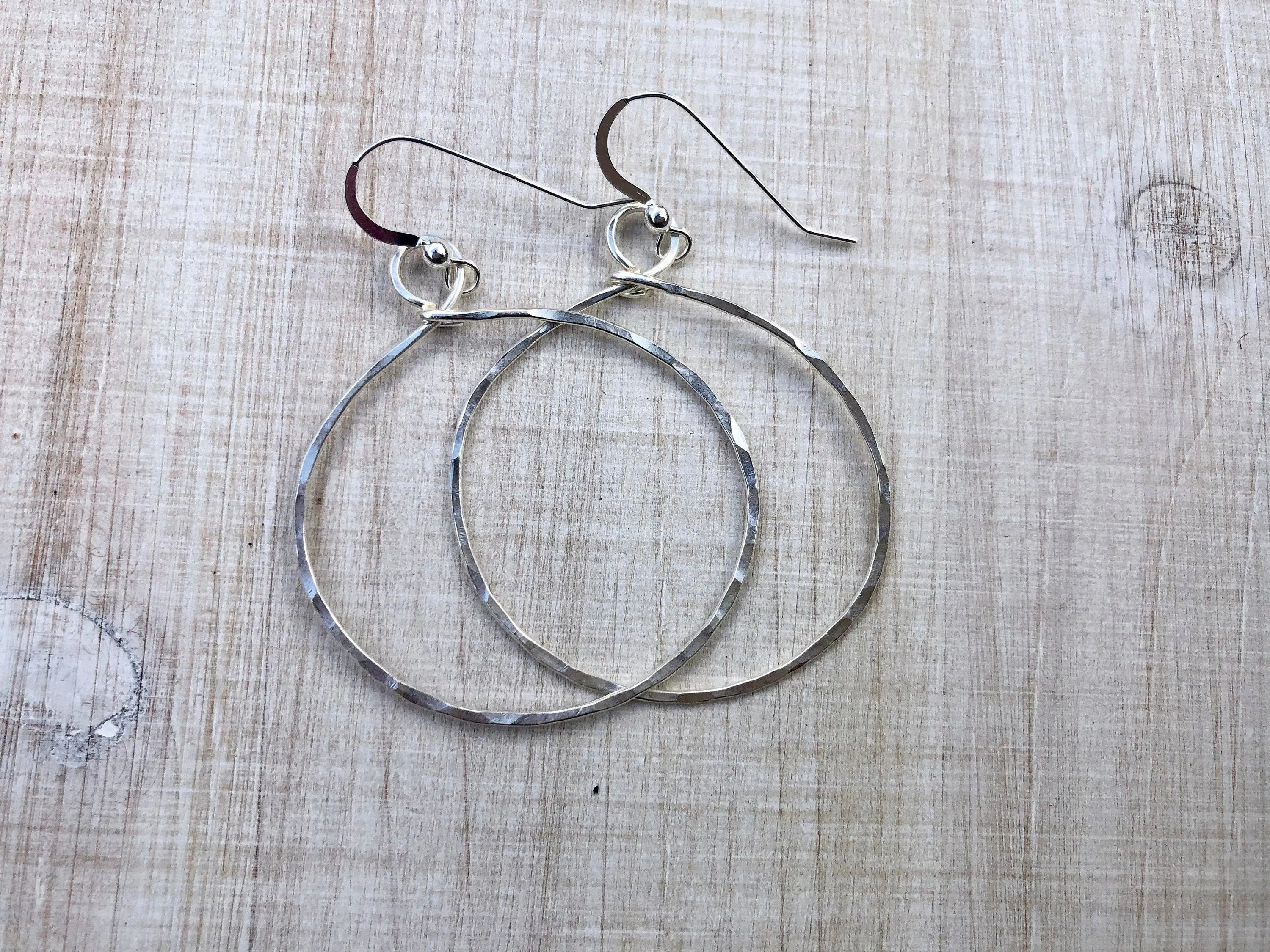 Hammered Hoop Earrings