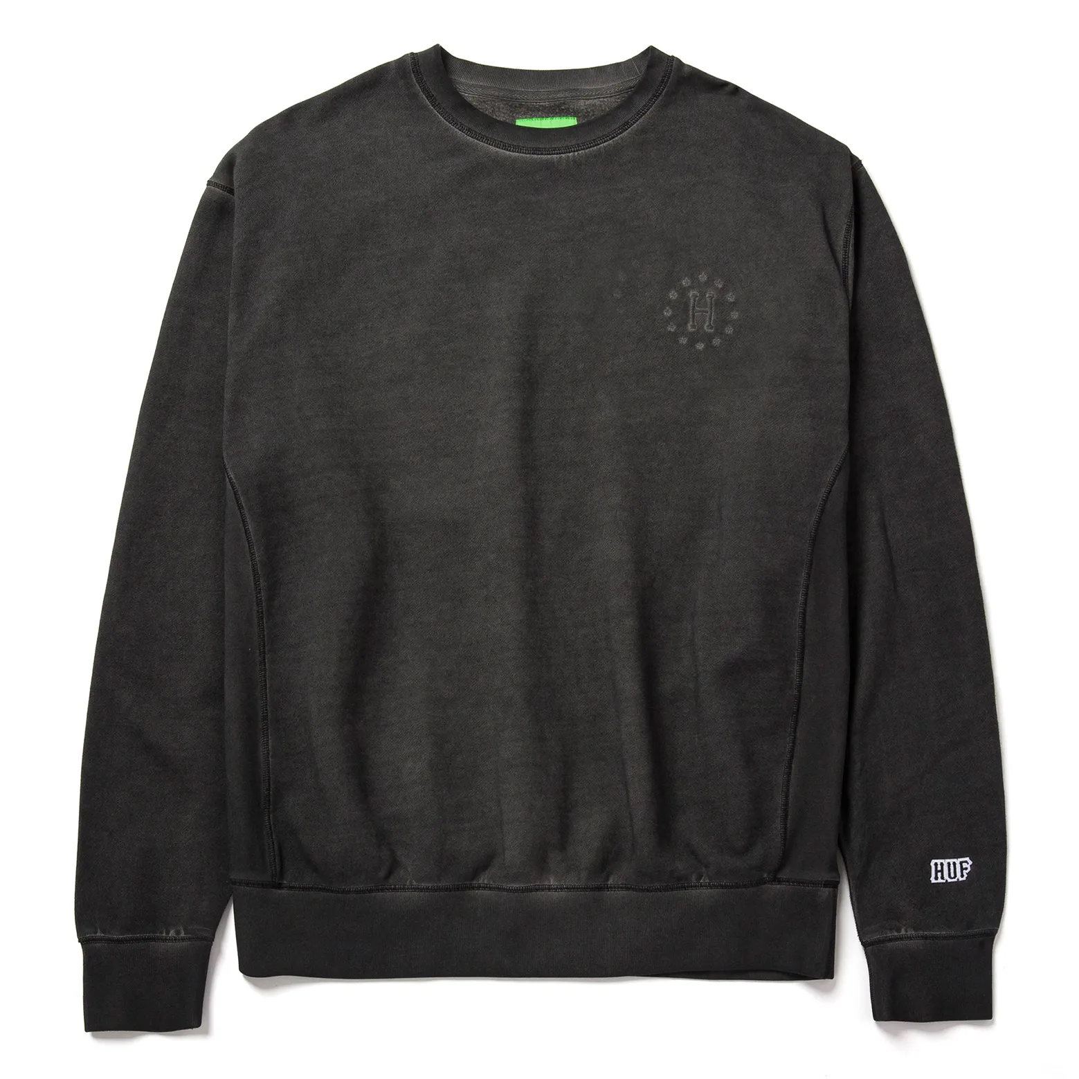 HUF SWEAT 12 GALAXIES FADED CREW GUNMETAL