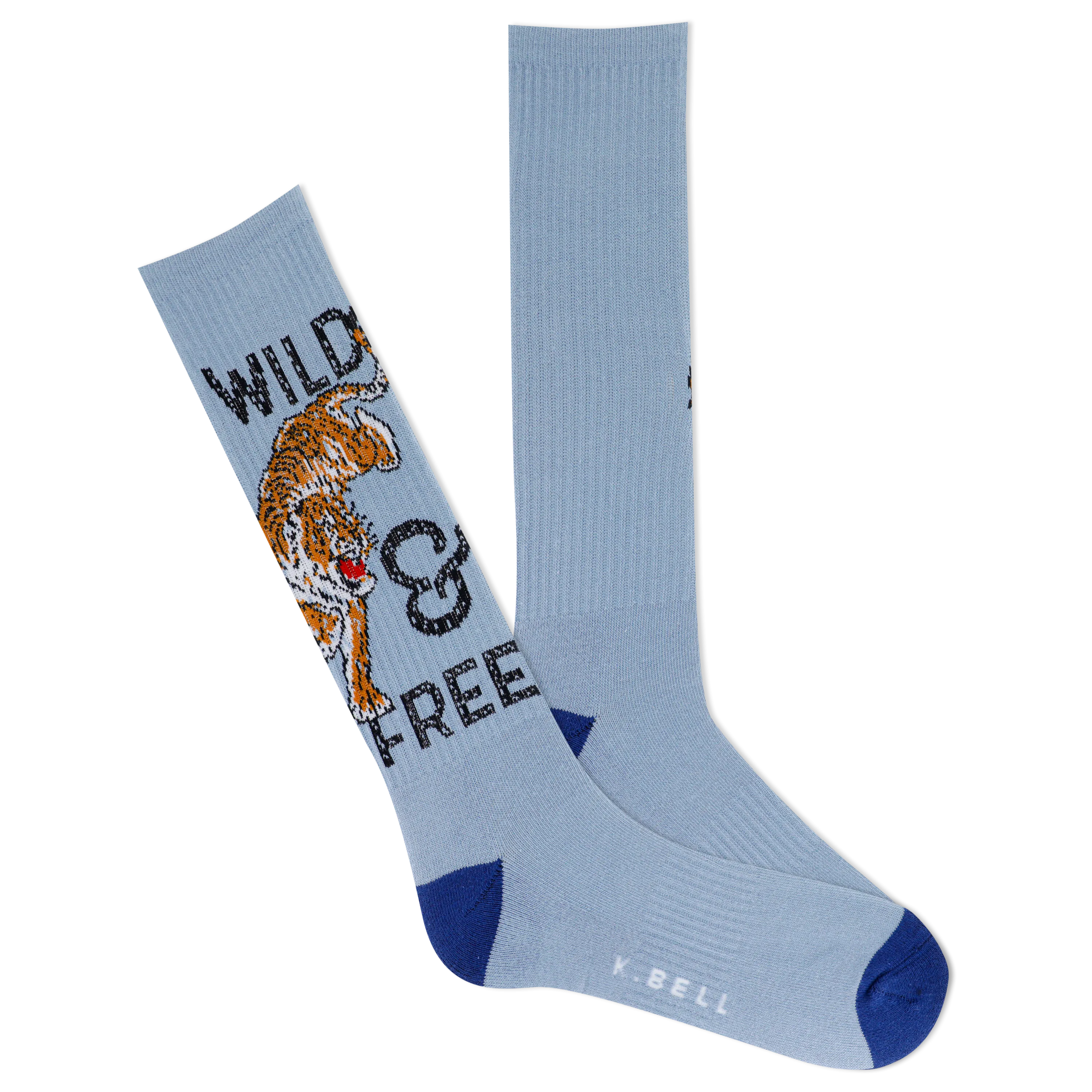 K.Bell Men's Wild and Free Tiger Active Crew Sock