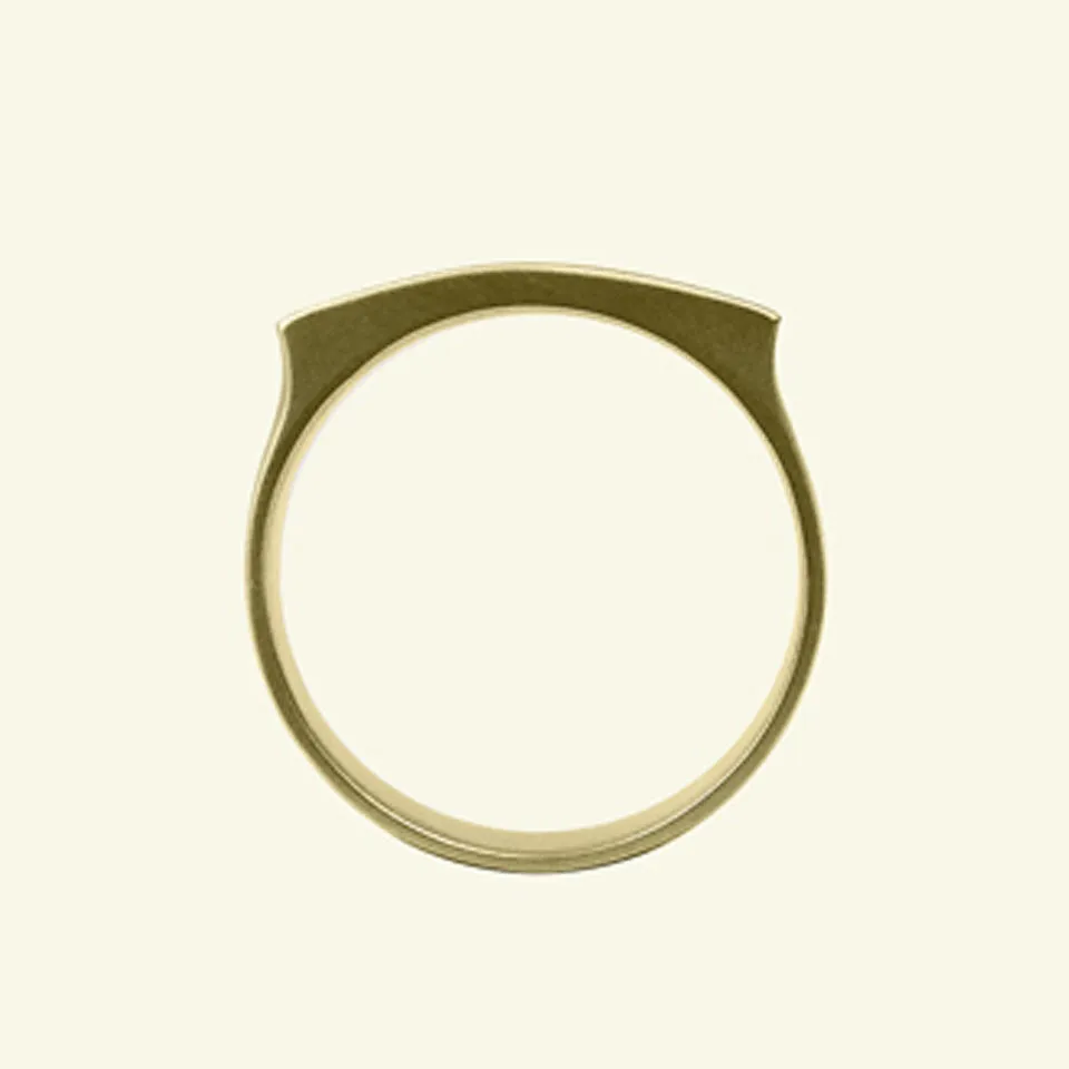 Large Bridge White 14k Gold Wedding Band by Carla Caruso