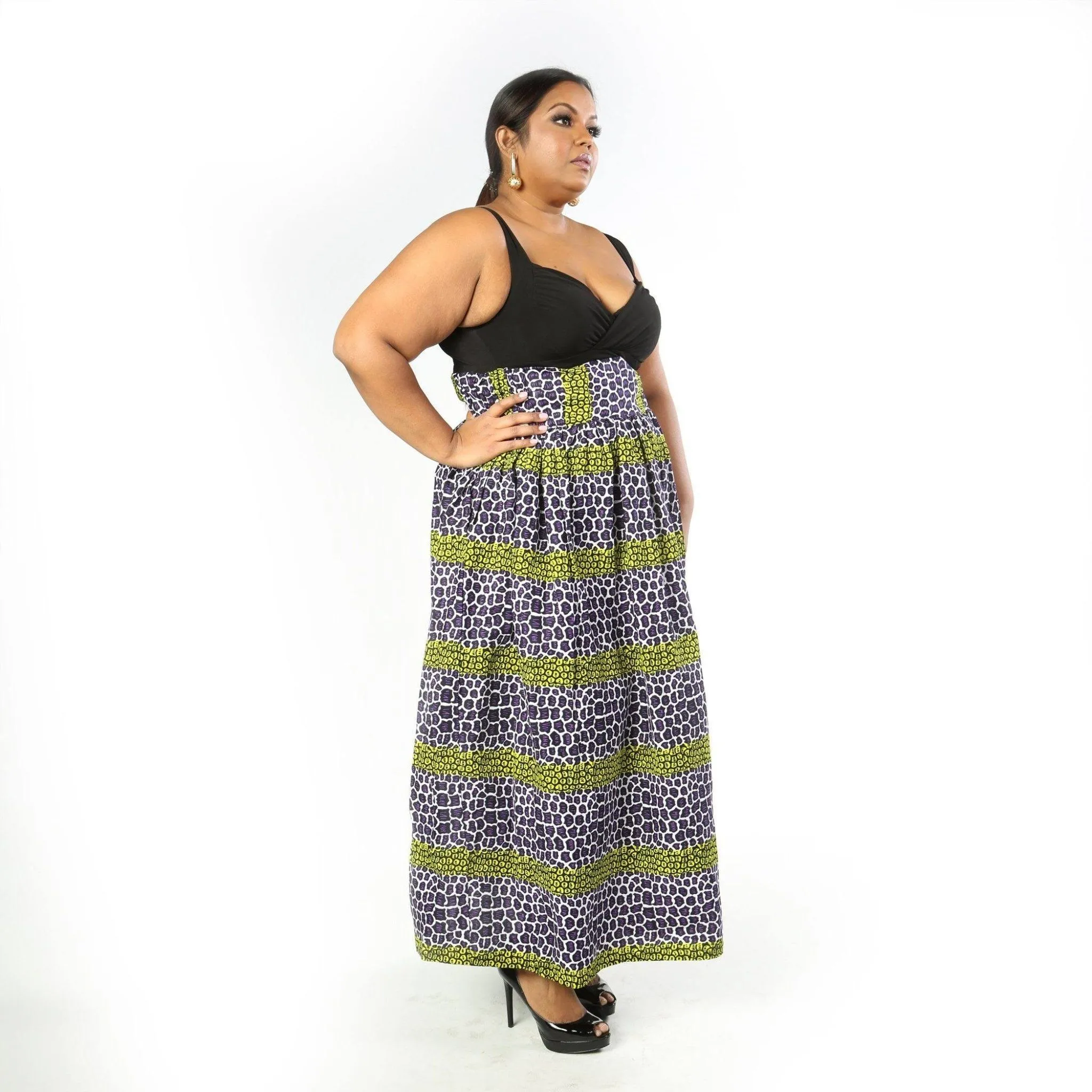 LEBI African Print Maxi Skirt