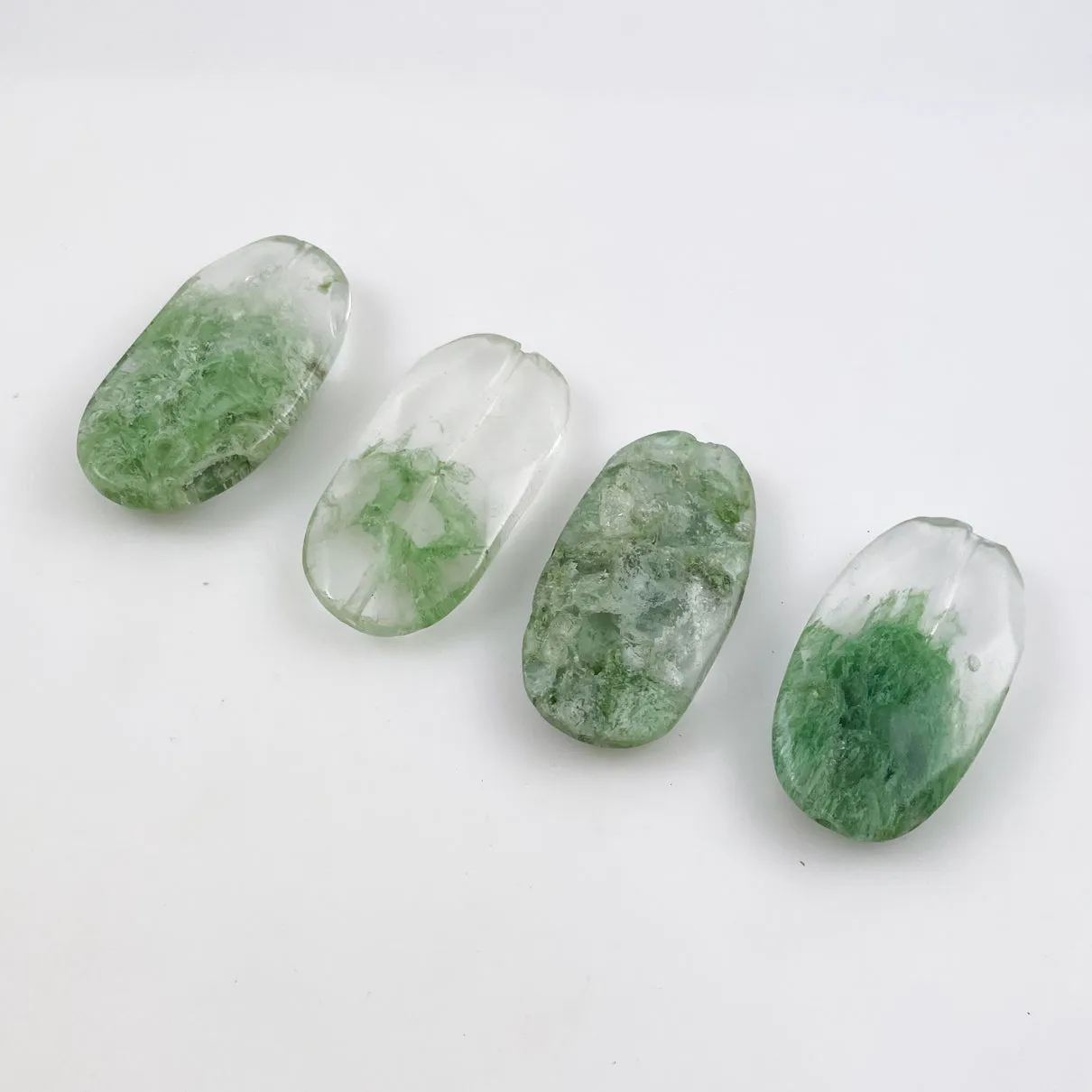 Light Green Moss Agate Beads