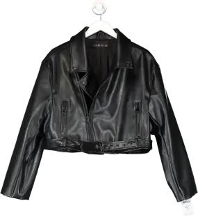 Lioness Black Leather Look Moto Jacket UK M