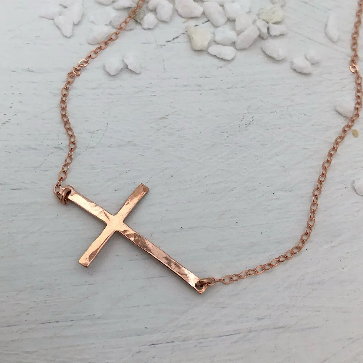 Long Side Cross Necklace