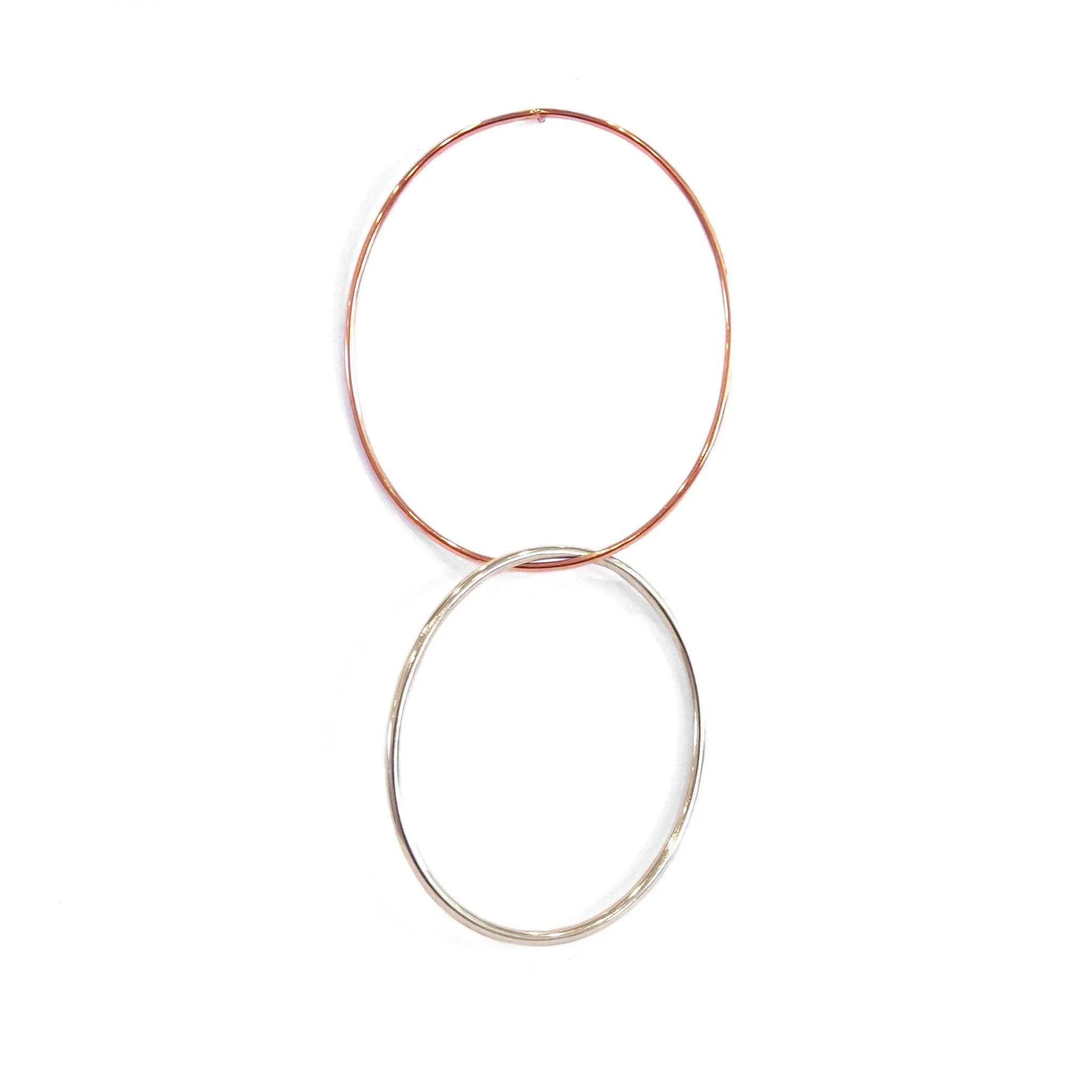 Loop Stud, 9k Rose Gold/Sterling Silver (single)