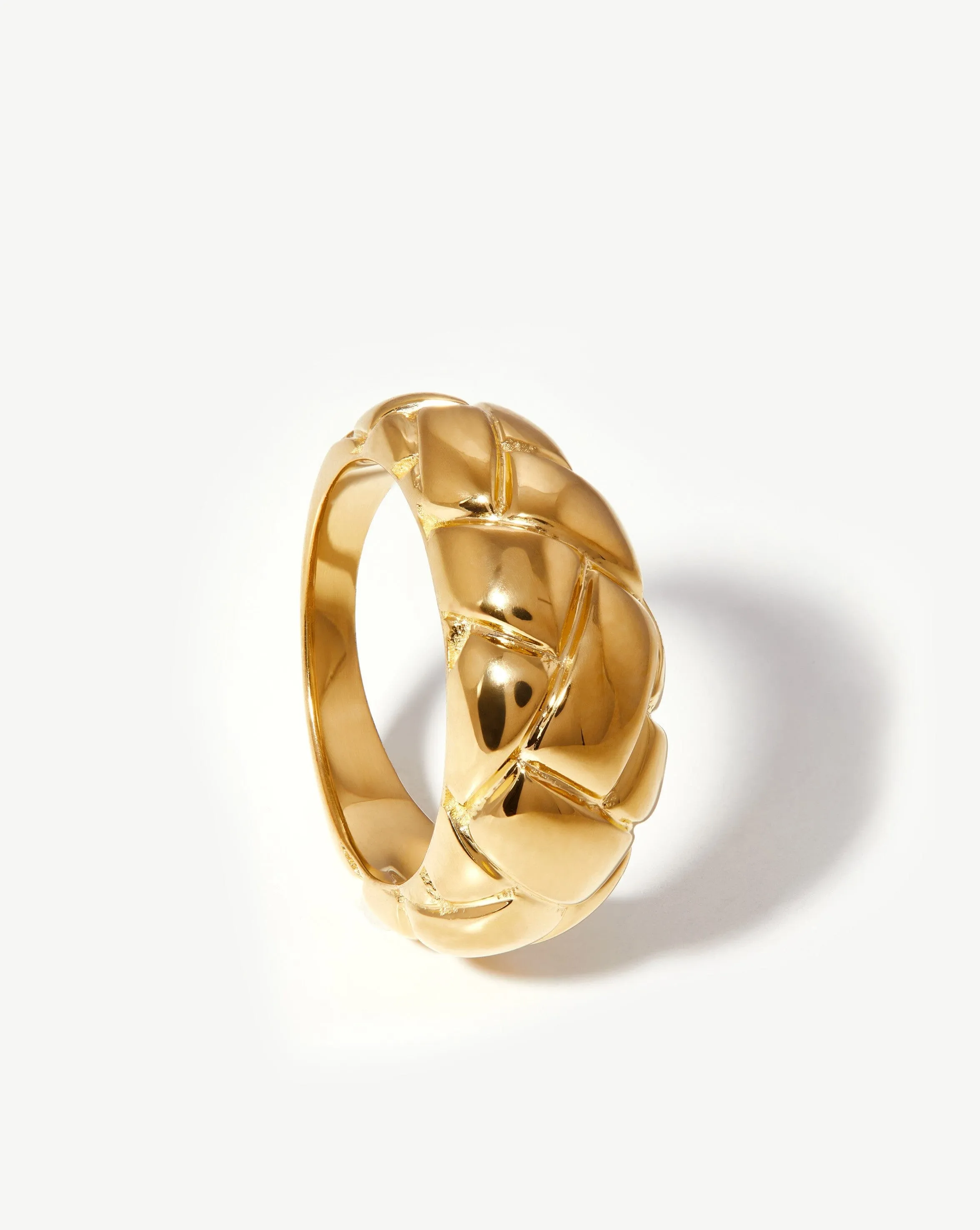 Lucy Williams Dome Waffle Ring | 18ct Gold Plated Vermeil