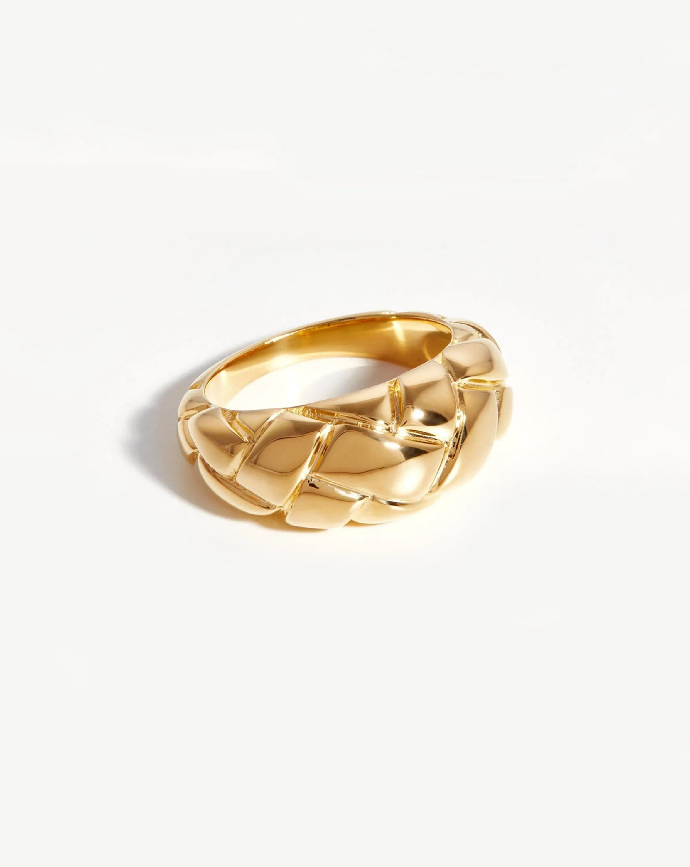 Lucy Williams Dome Waffle Ring | 18ct Gold Plated Vermeil