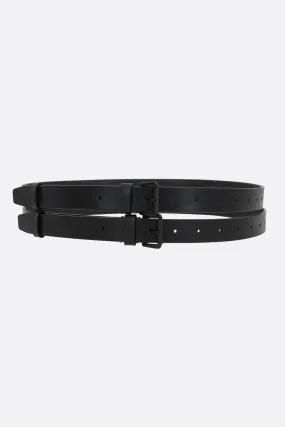 Mack smooth leather double belt