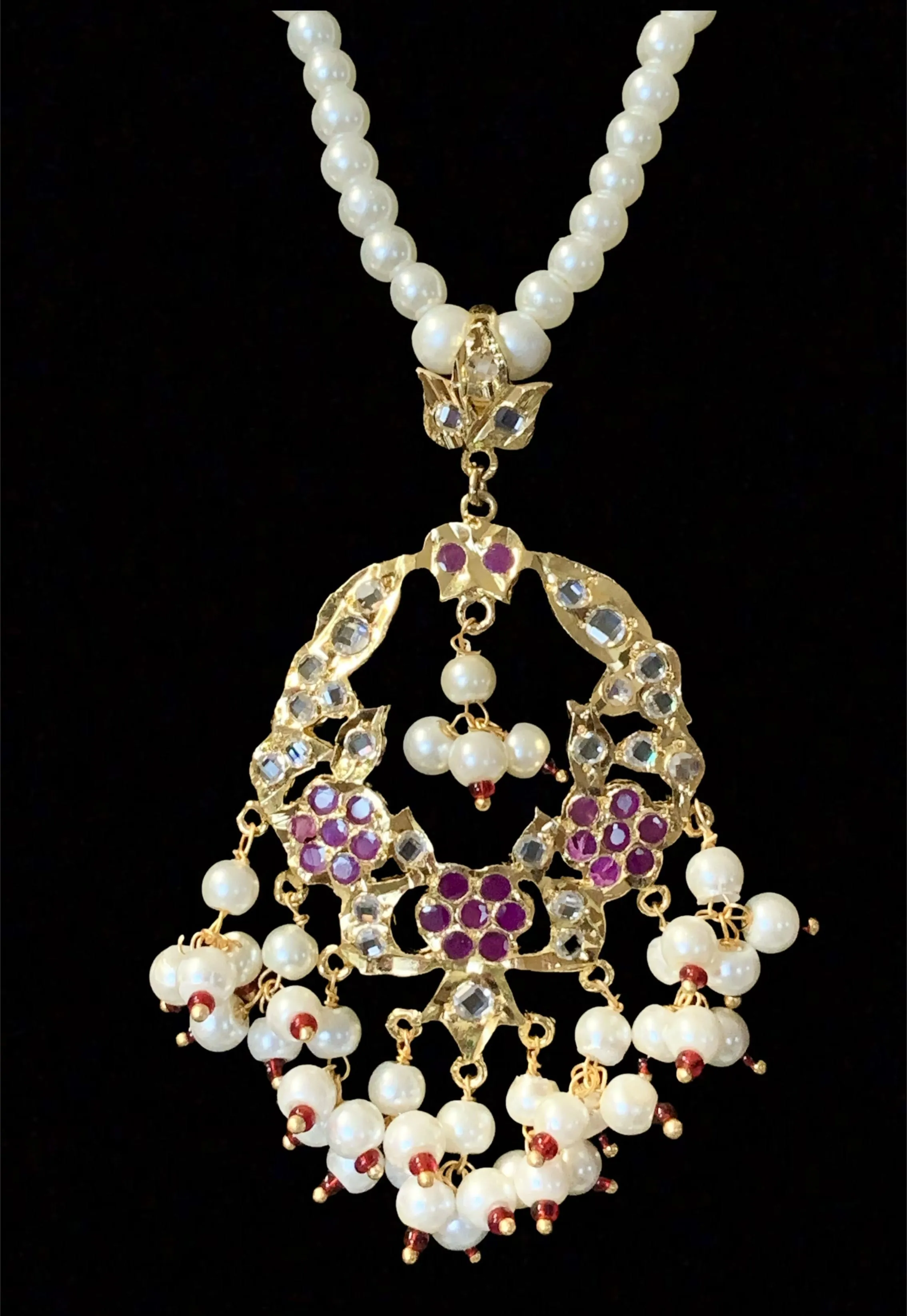 Madhuri pendant set in rubies ( SHIPS IN 4 WEEKS  )