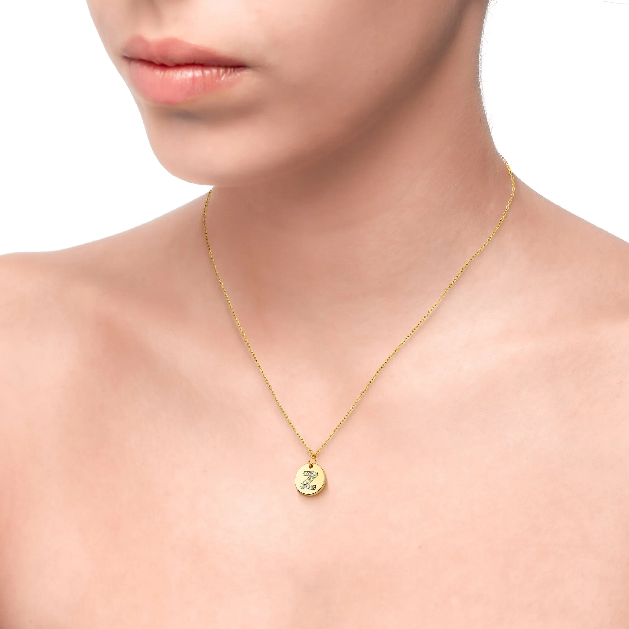 Magna | Z Letter Necklace | White CZ | 18K Gold Plated 925 Silver