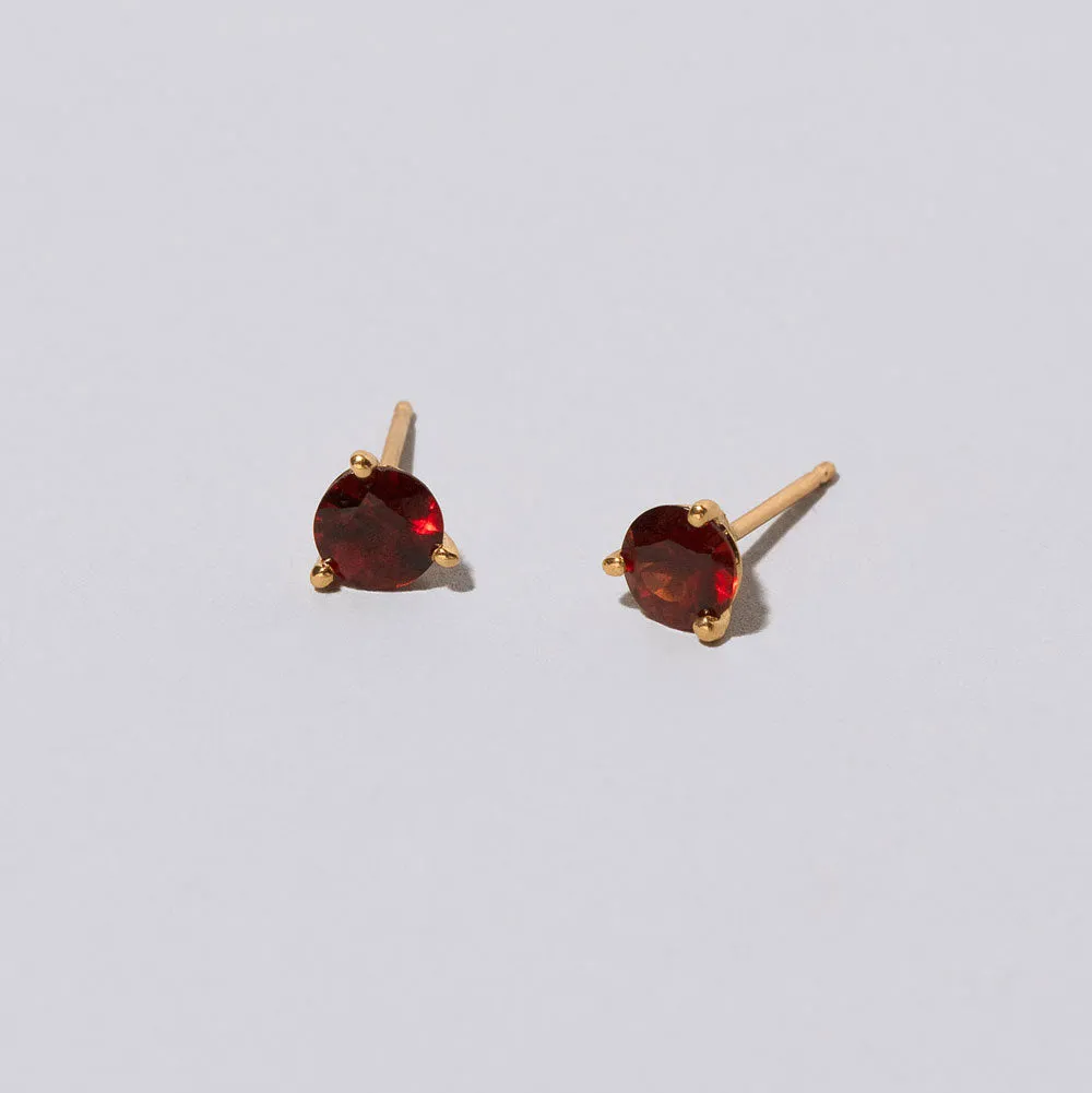 Martini Stud Earrings - Mega Red Garnet