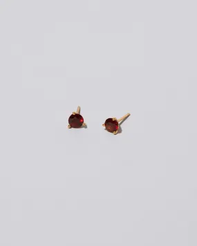 Martini Stud Earrings - Mega Red Garnet