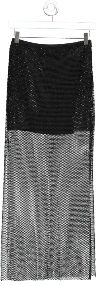 Massimo Dutti Black Embellished Skirt UK 6