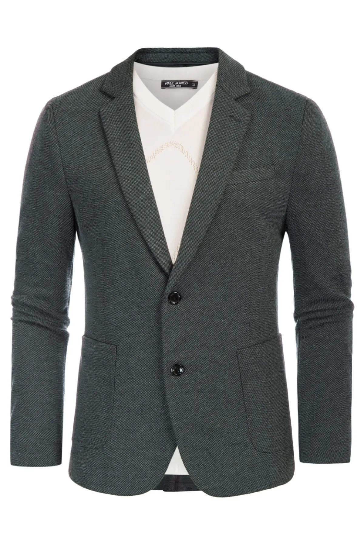 Mens Casual Knit Blazer Two Button Unlined Stretch Sport Coat Suit Jacket