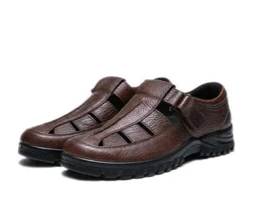 Mens Closed Sandals Leather Brown Cognac G-Comfort A-9419C sale