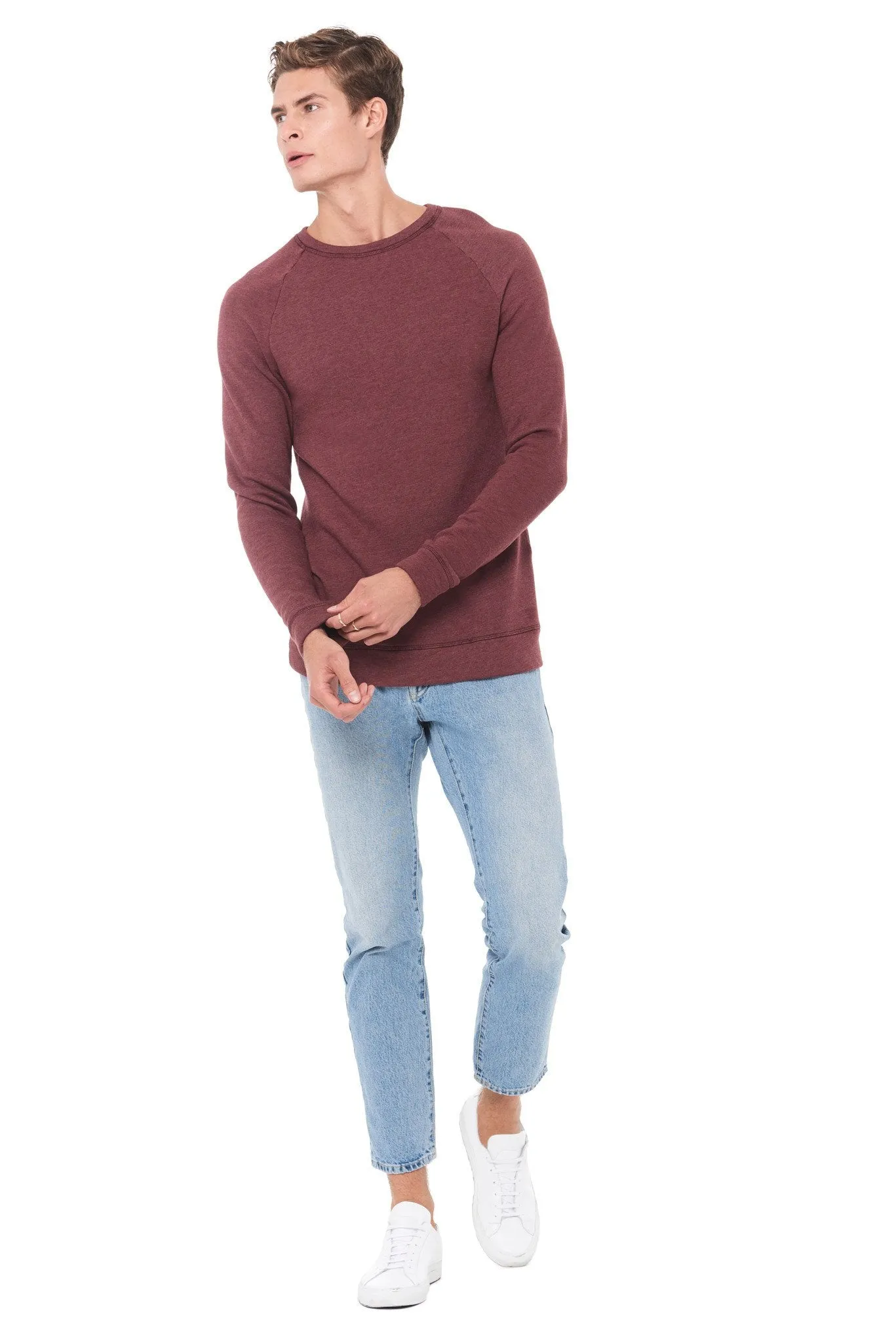 Men's French Terry Slim Fit Crew Neck Sweatshirt