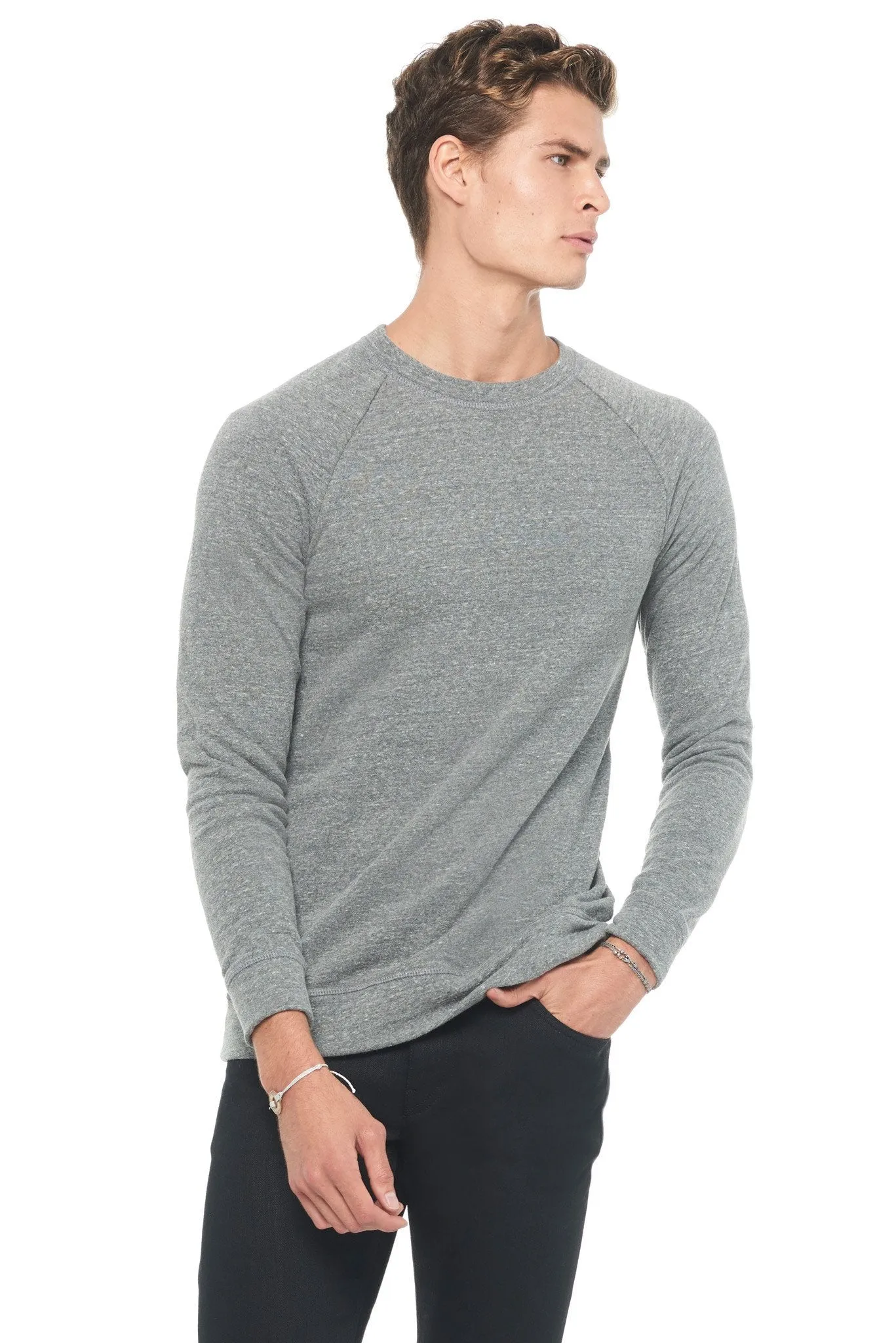 Men's French Terry Slim Fit Crew Neck Sweatshirt