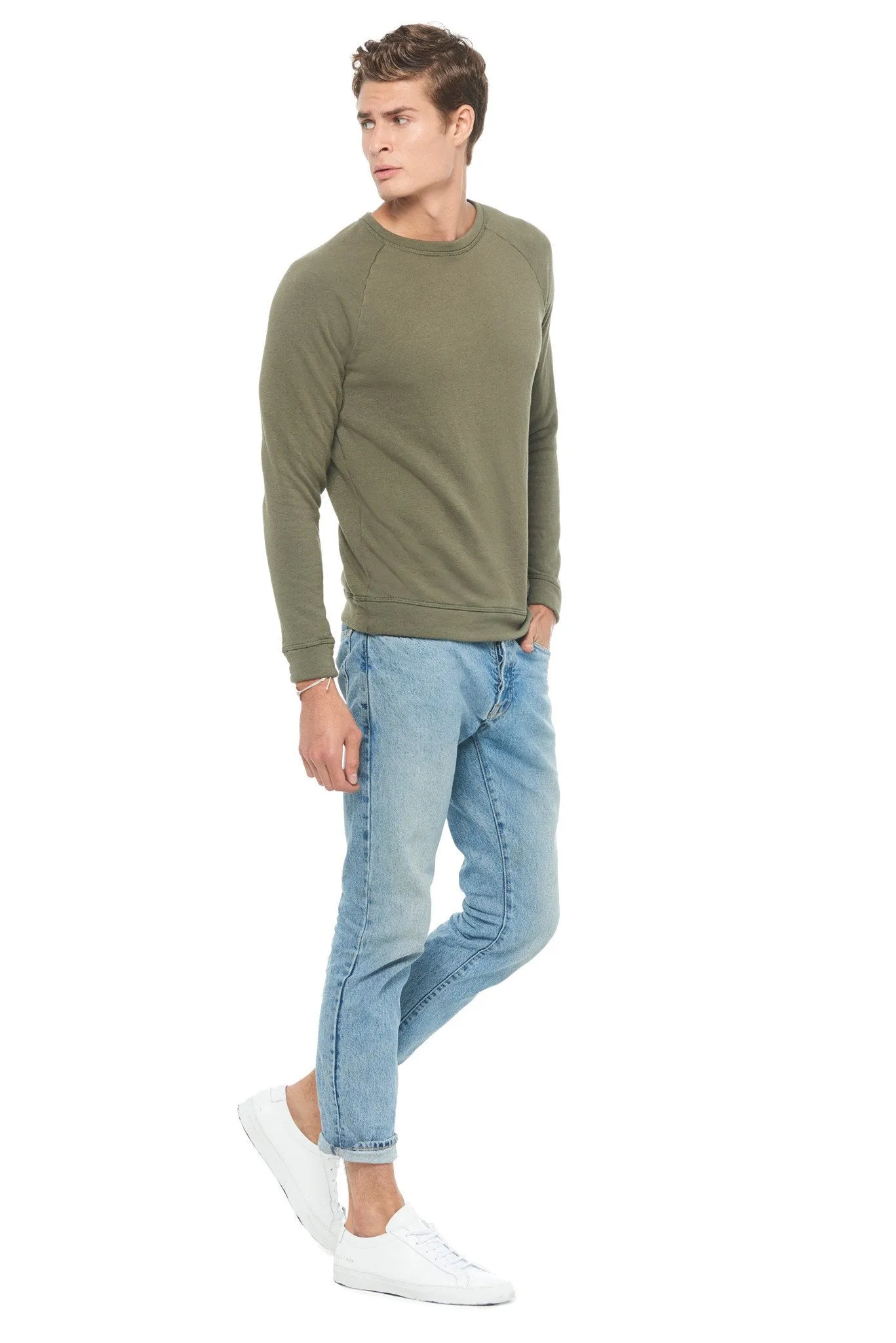 Men's French Terry Slim Fit Crew Neck Sweatshirt