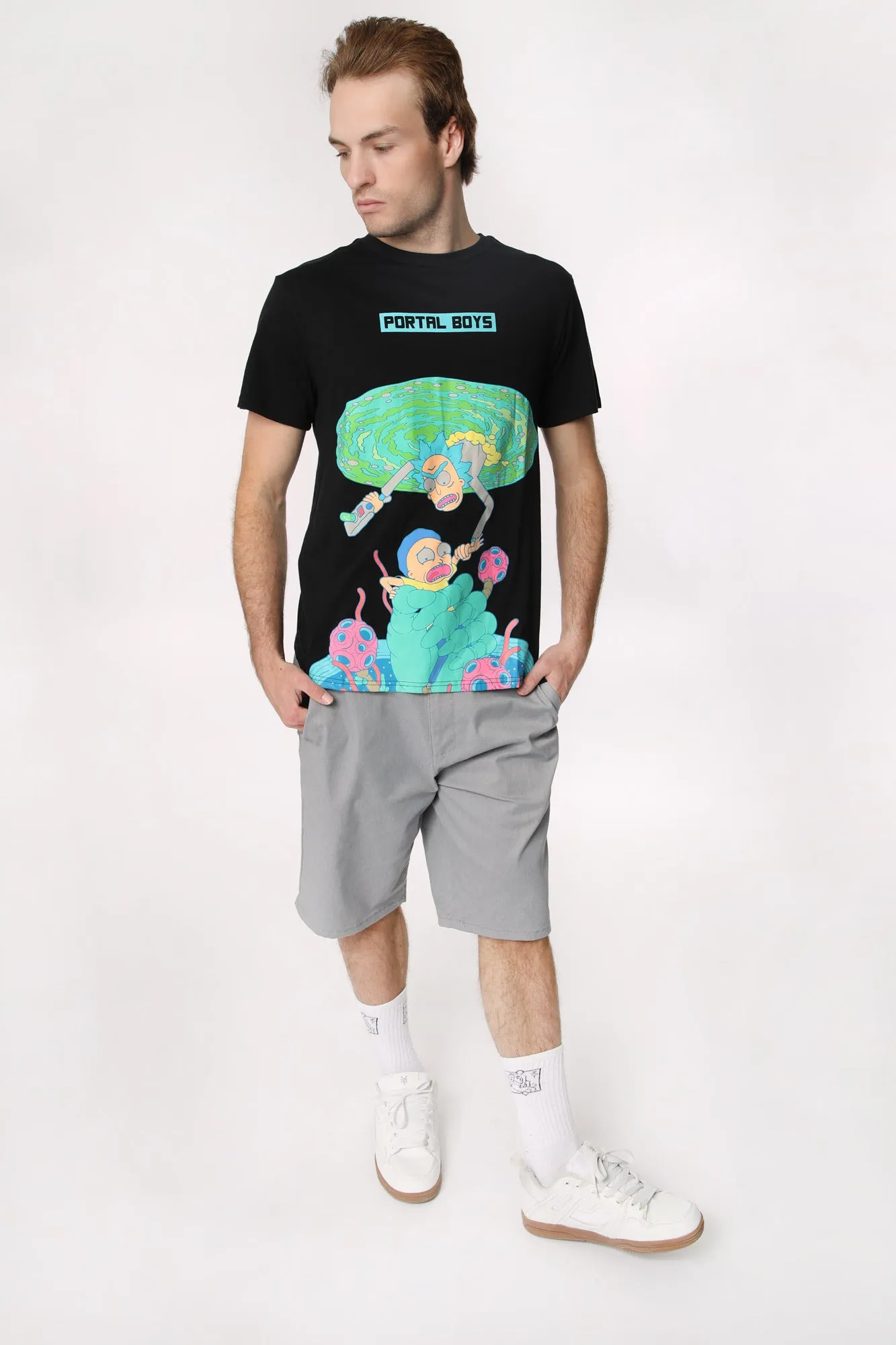 Mens Rick And Morty Portal Boys T-Shirt