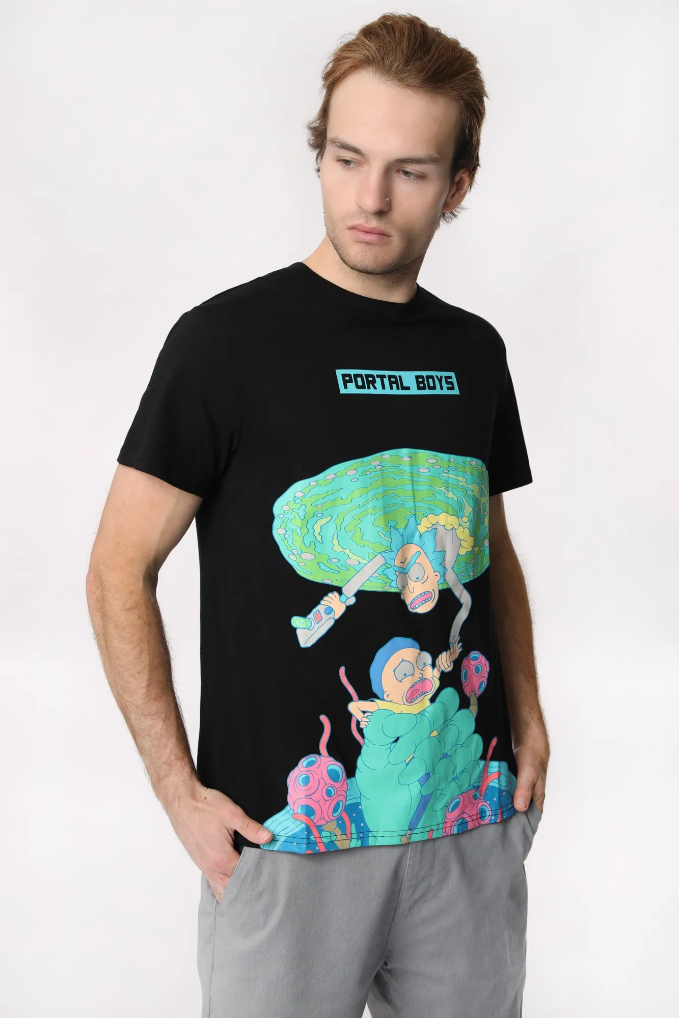 Mens Rick And Morty Portal Boys T-Shirt