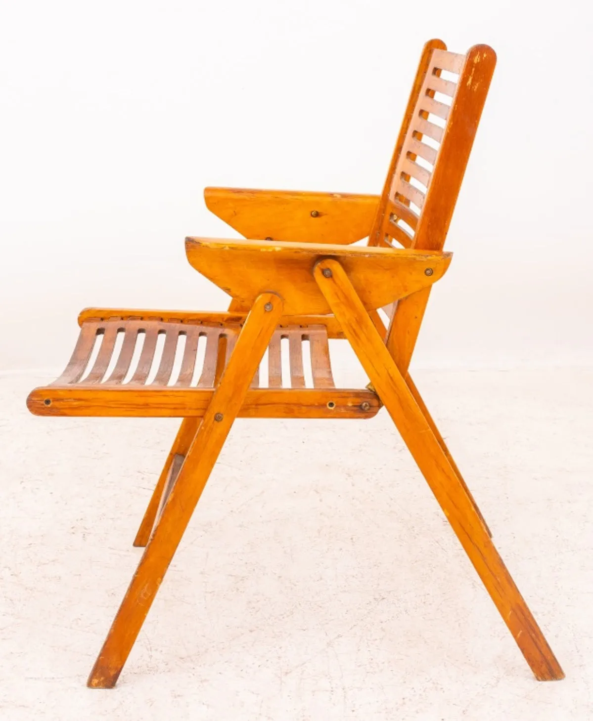 Mid-Century Wood Foldable Arm Chair