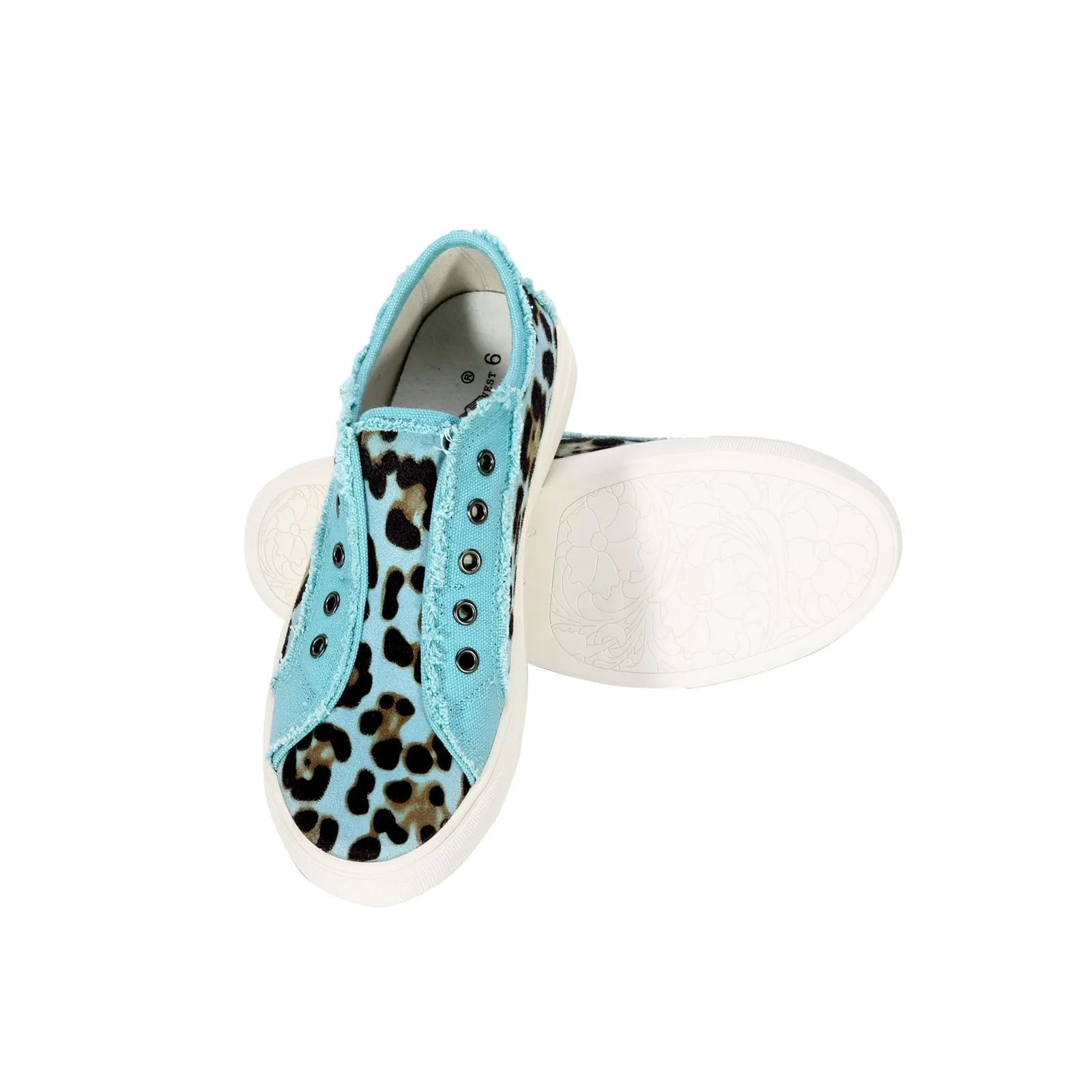 Montana West Leopard Hair-On Canvas Shoes