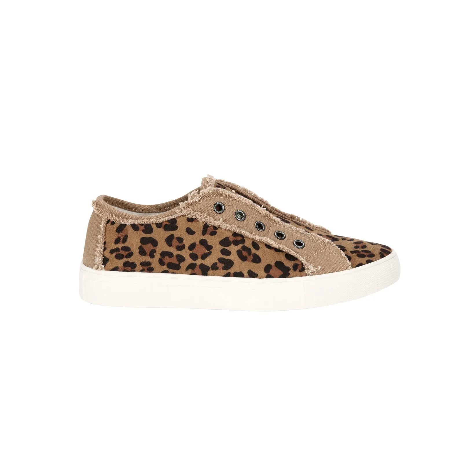 Montana West Leopard Hair-On Canvas Shoes