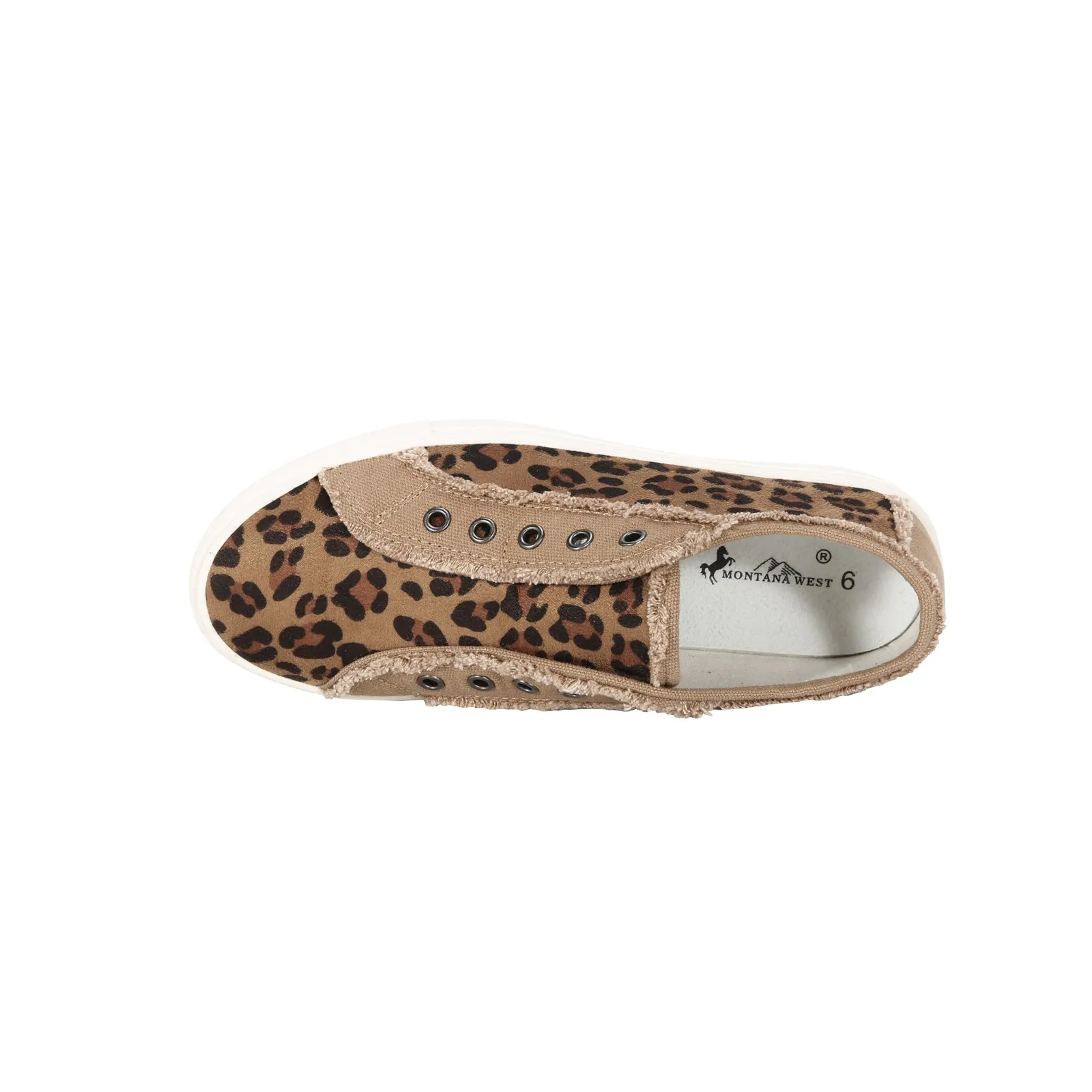 Montana West Leopard Hair-On Canvas Shoes